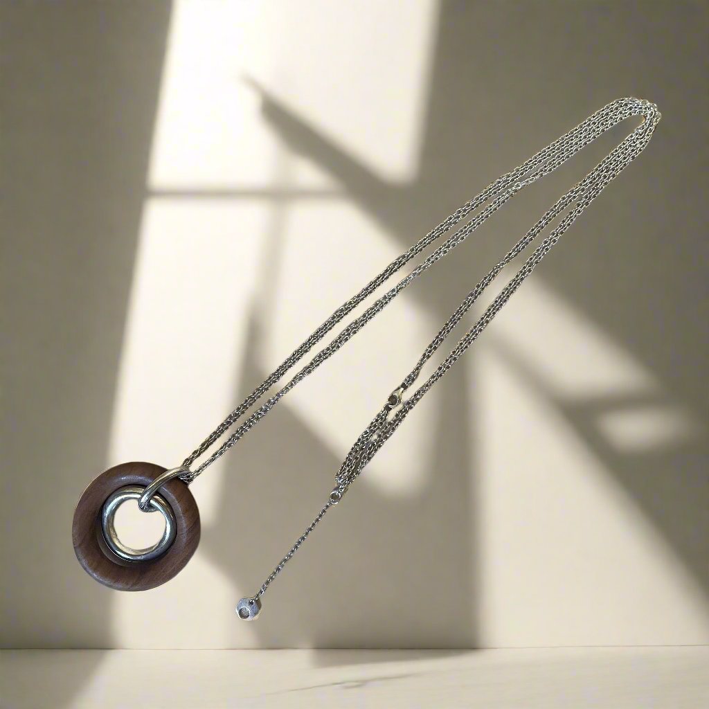 Idole de Christofle Sterling Silver Rosewood Pendant Necklace