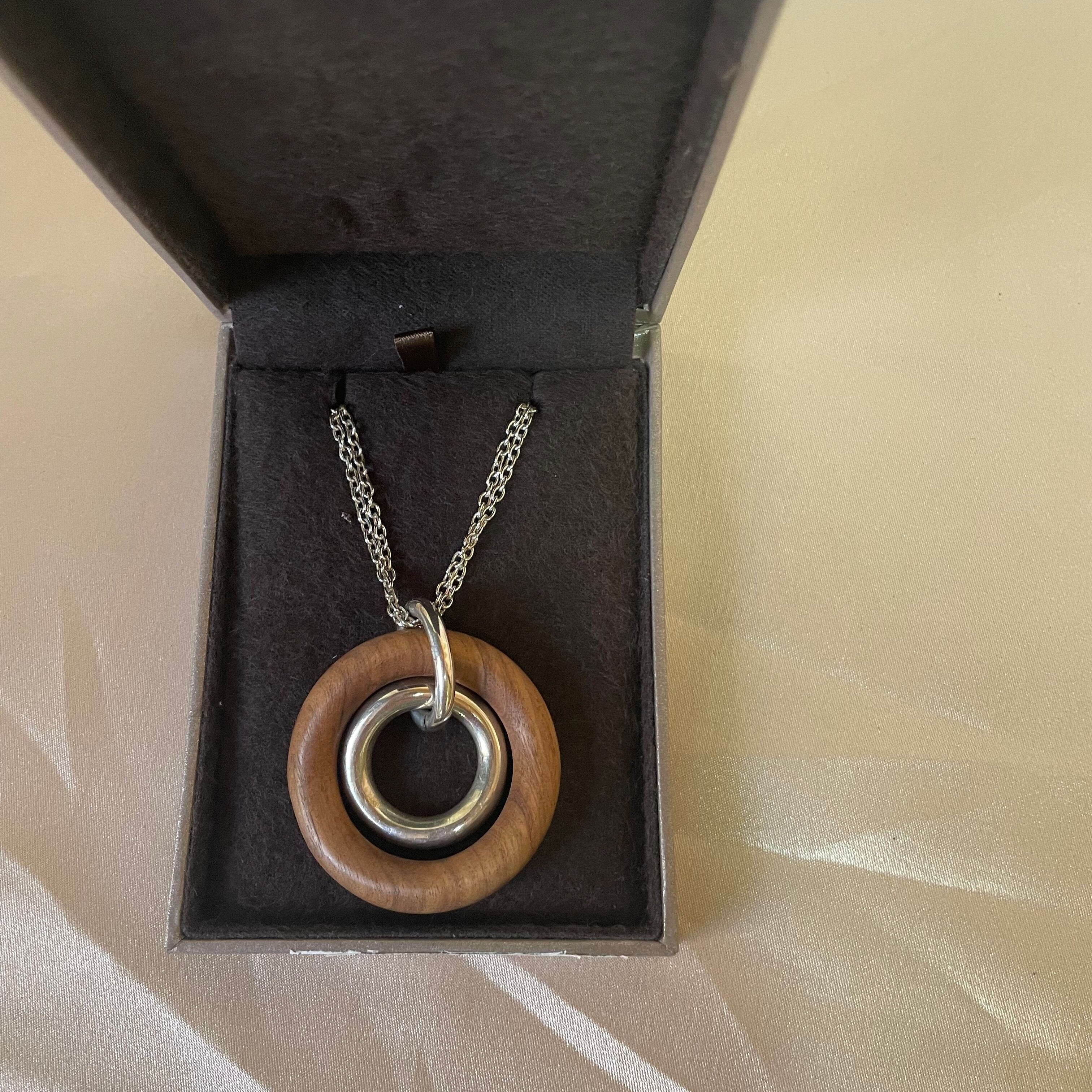 Idole de Christofle Sterling Silver Rosewood Pendant Necklace