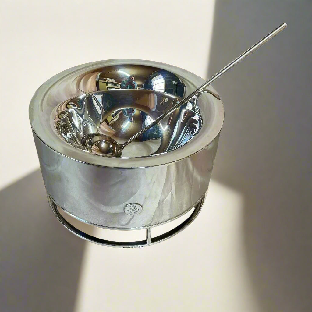 Modernist Christofle Silver Time Bowl Ladle Set B04103425