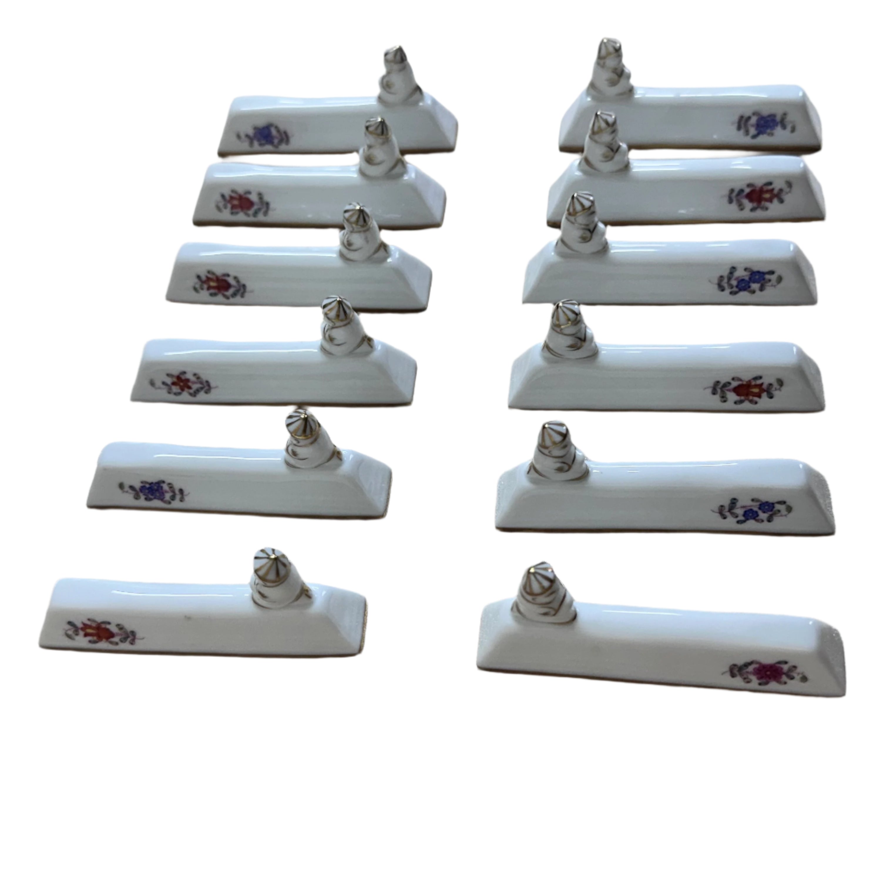 Set of 12 Herend Chinese Bouquet Knife Rest 8044/C-AF