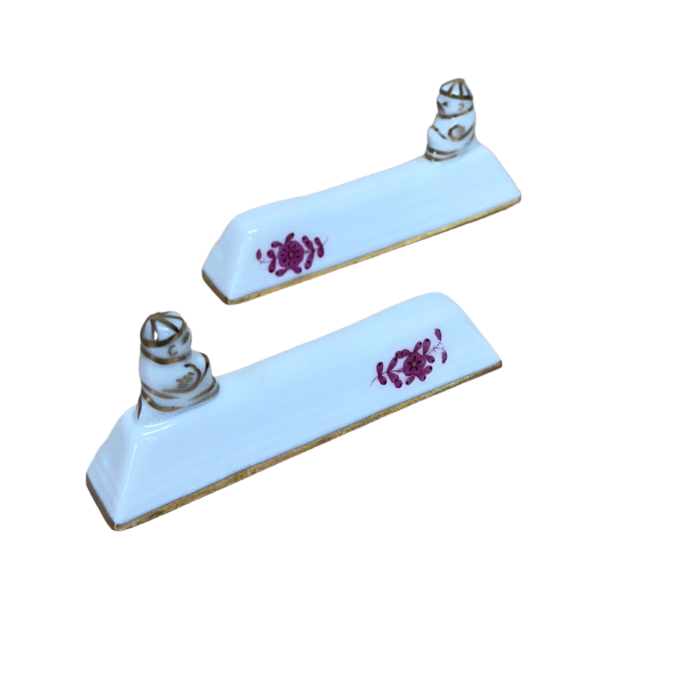 Set of 12 Herend Chinese Bouquet Raspberry Knife Rest 8044/C-AP