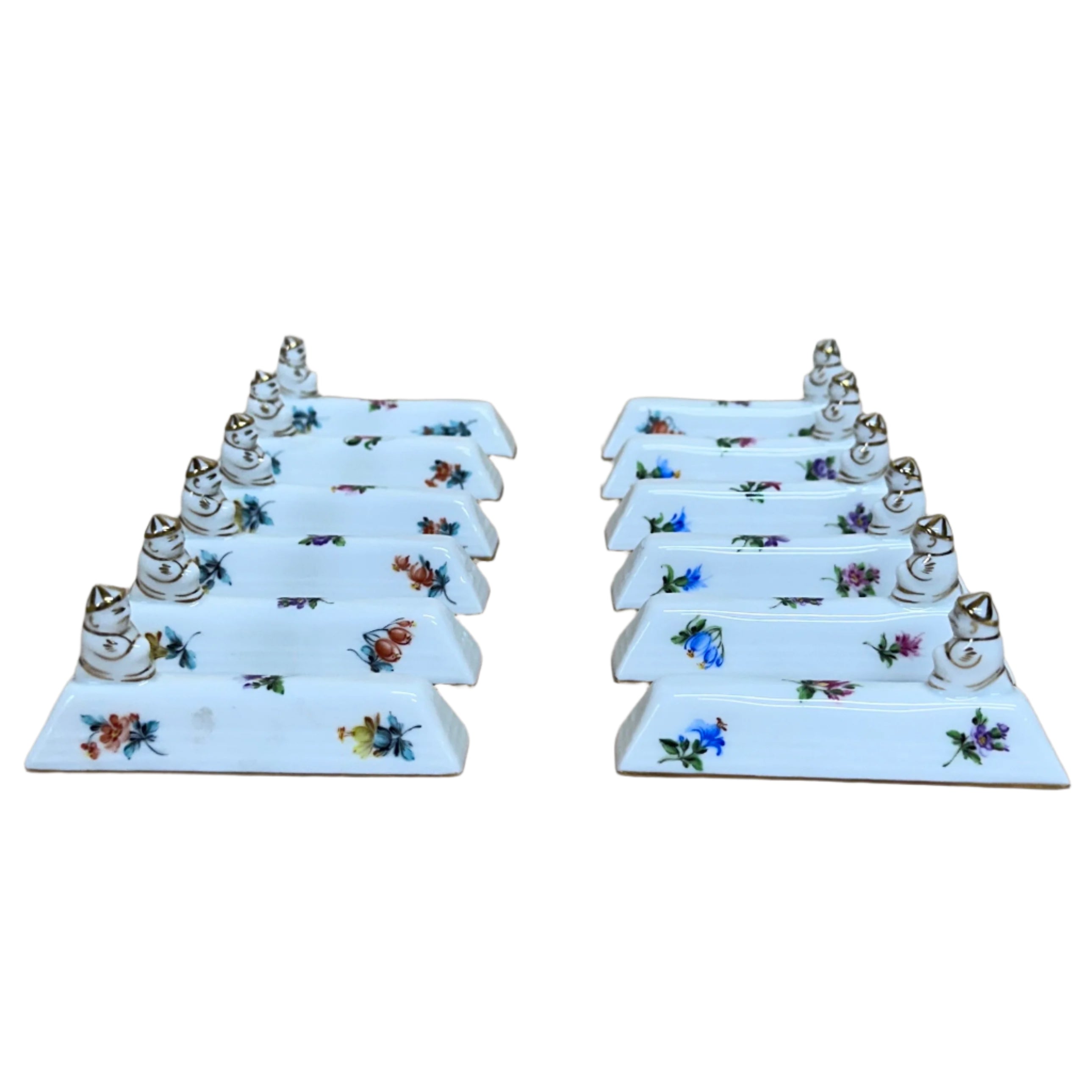 Set of 12 Herend Thousand Flowers Knife Rest 8044/C/BS