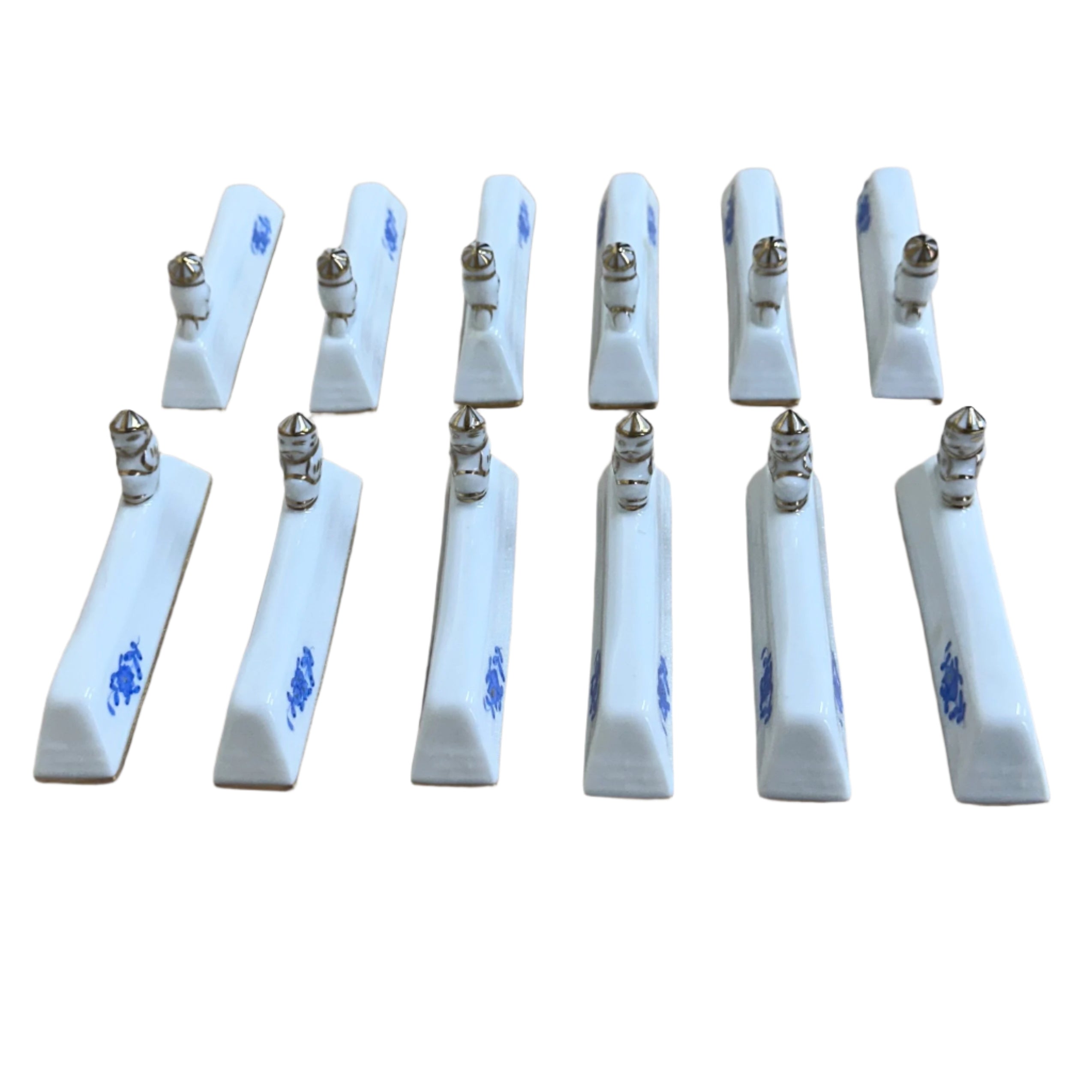 Set of 12 Herend Chinese Bouquet Blue Knife Rest 8044/C-AB