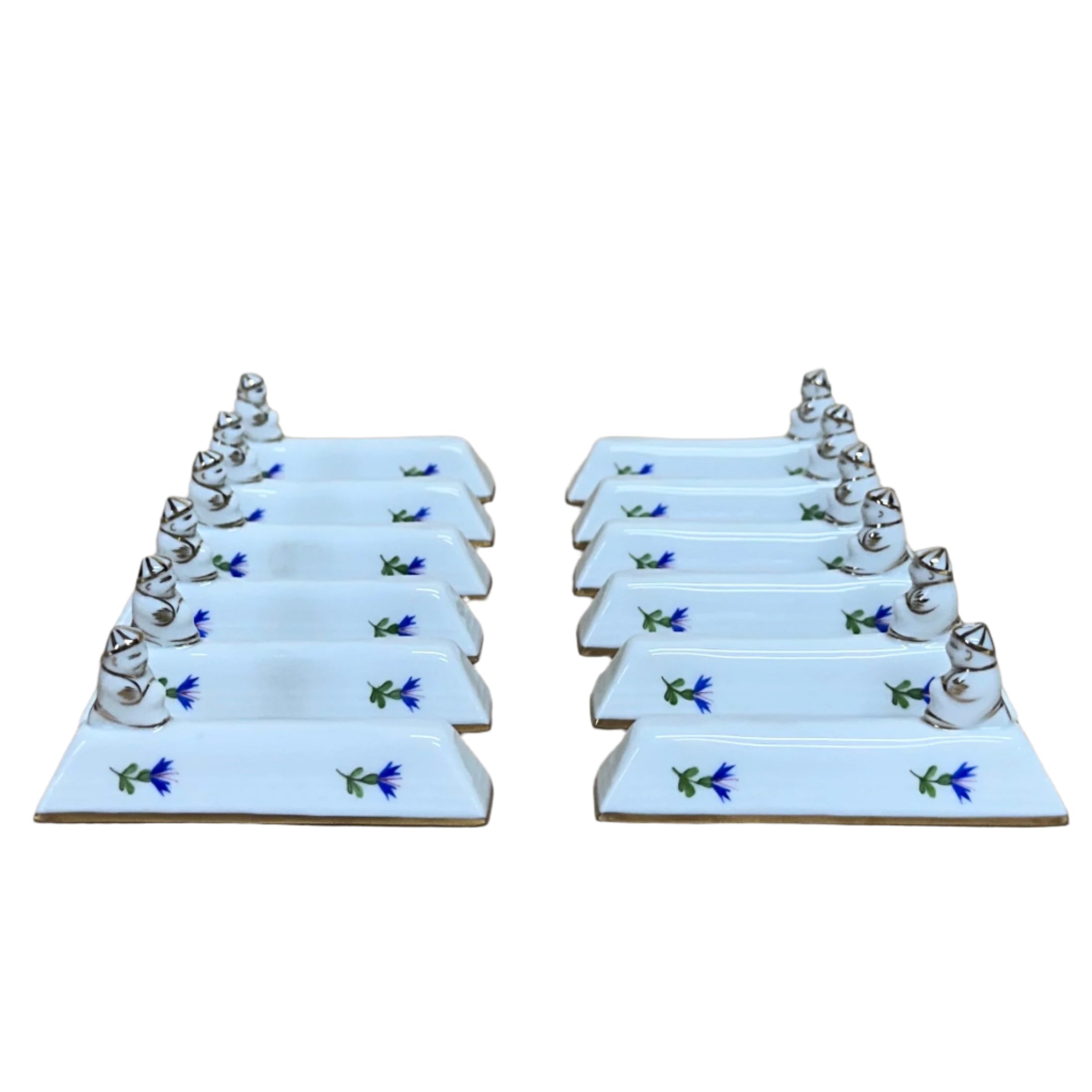 Set of 12 Herend Blue Garland Knife Rest 8044/C/PBG/3