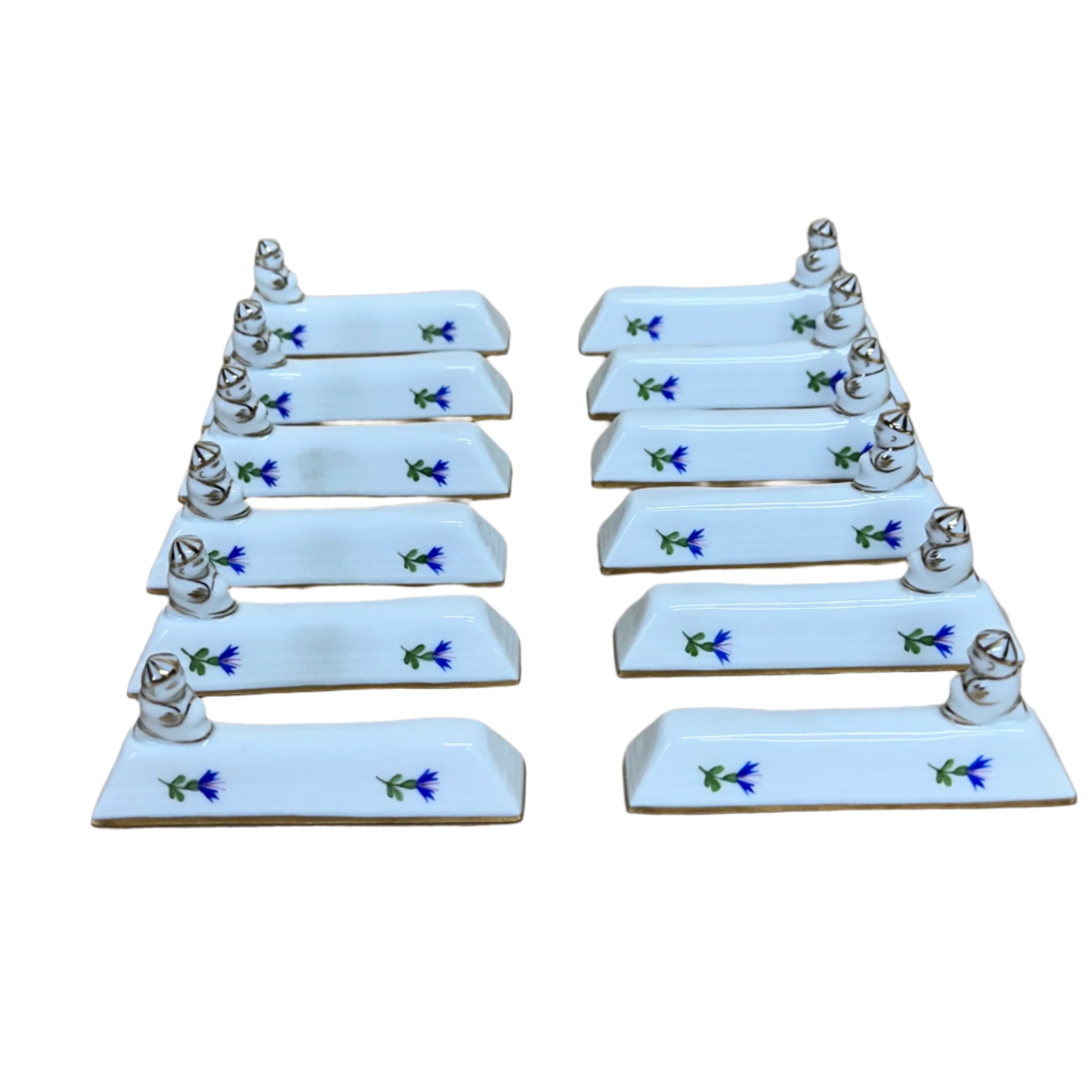 Set of 12 Herend Blue Garland Knife Rest 8044/C/PBG/3