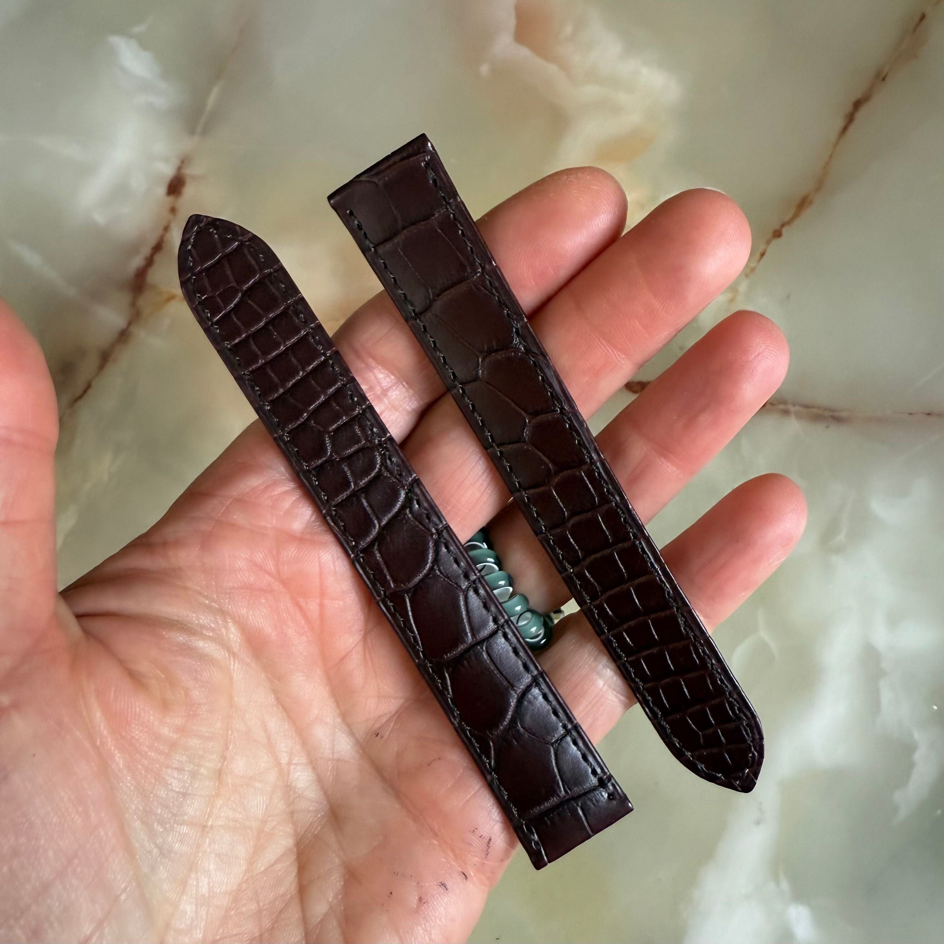 Authentic Cartier Brown Alligator Watch Strap Band 18mm KD25JM52-S06