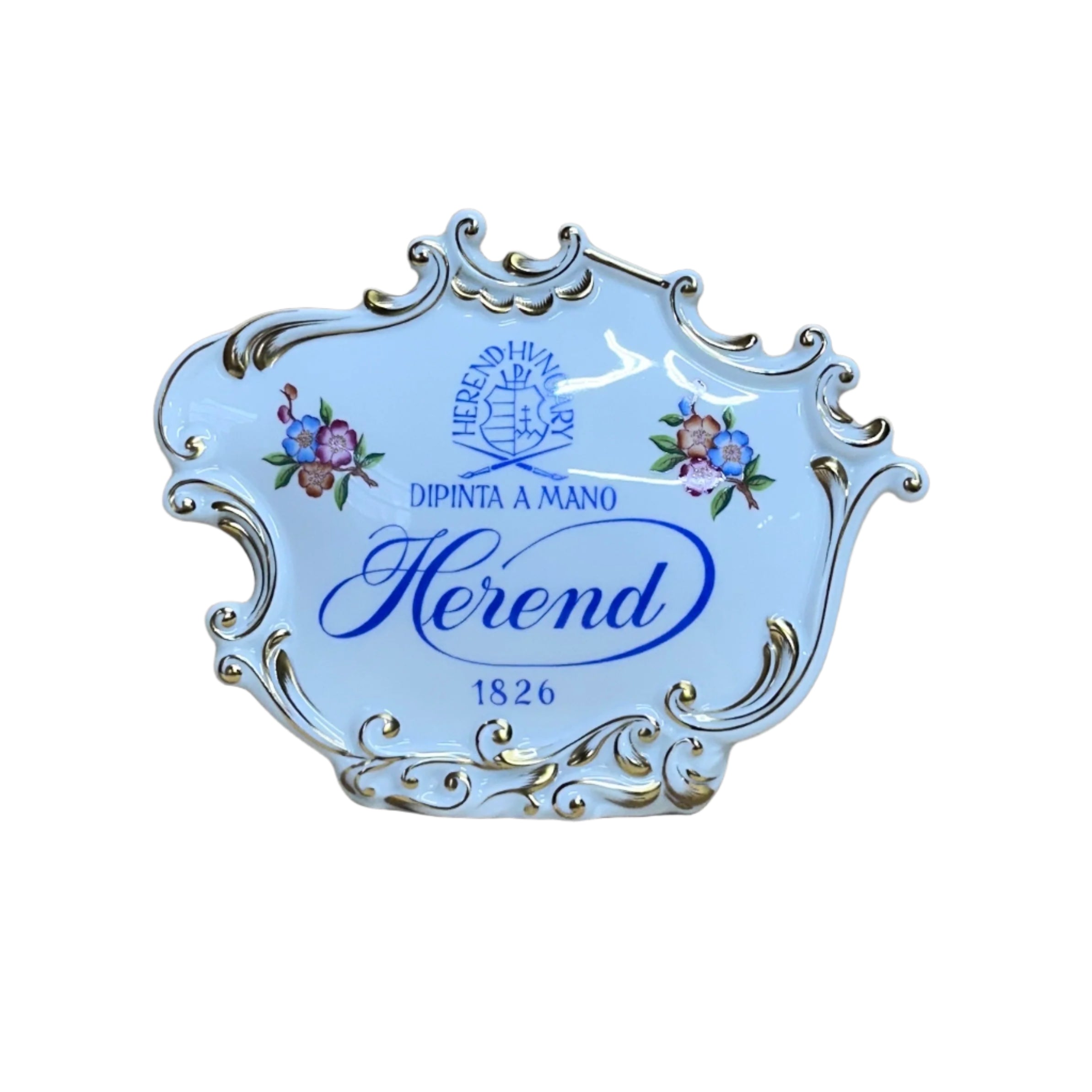 Herend Porcelain Hand Painted Advertising Sign "Herend Hungary 1826" 9981-0-00/PC