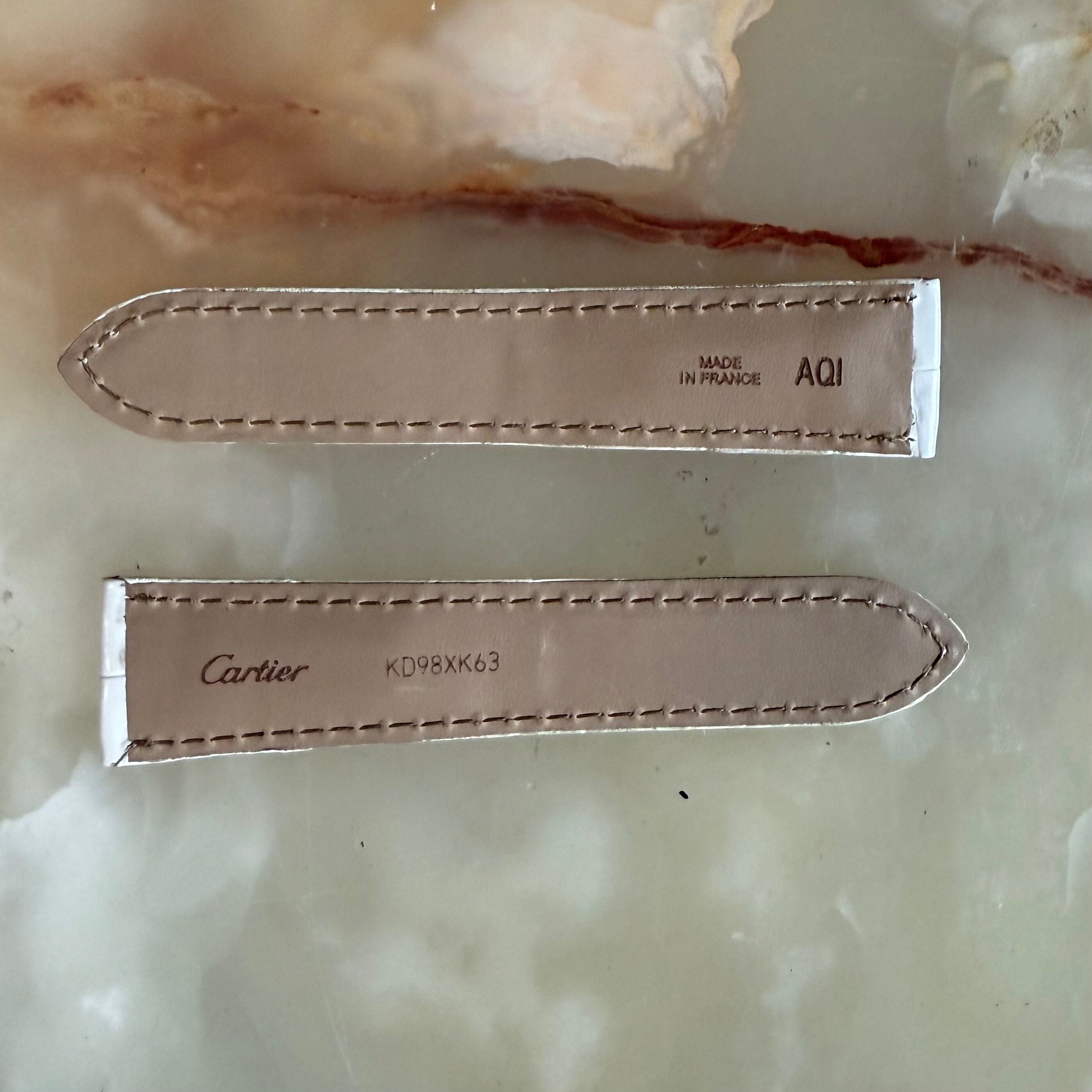 Authentic Cartier White Alligator Watch Strap Band 20mm KD98XK63