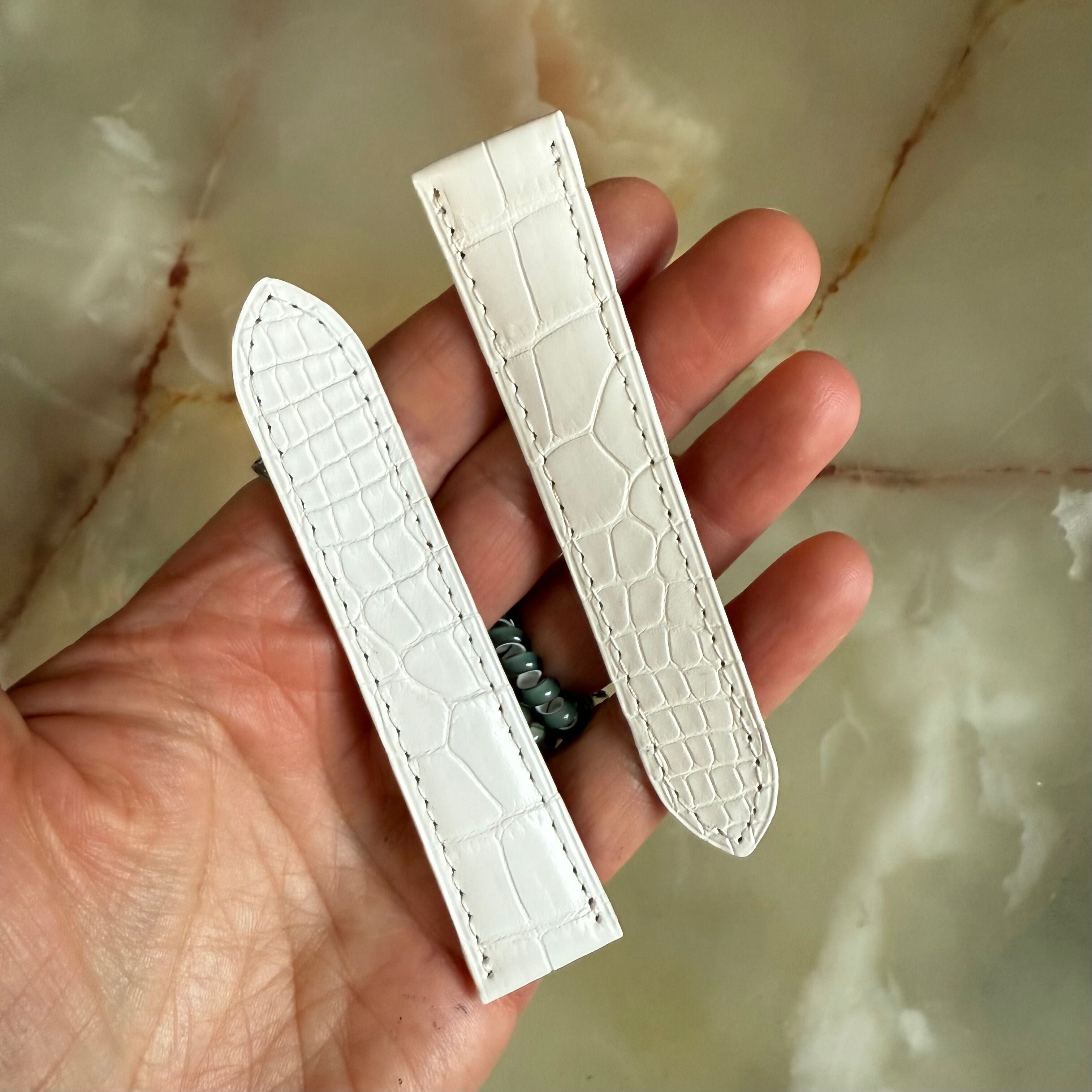 Authentic Cartier White Alligator Watch Strap Band 20mm KD98XK63