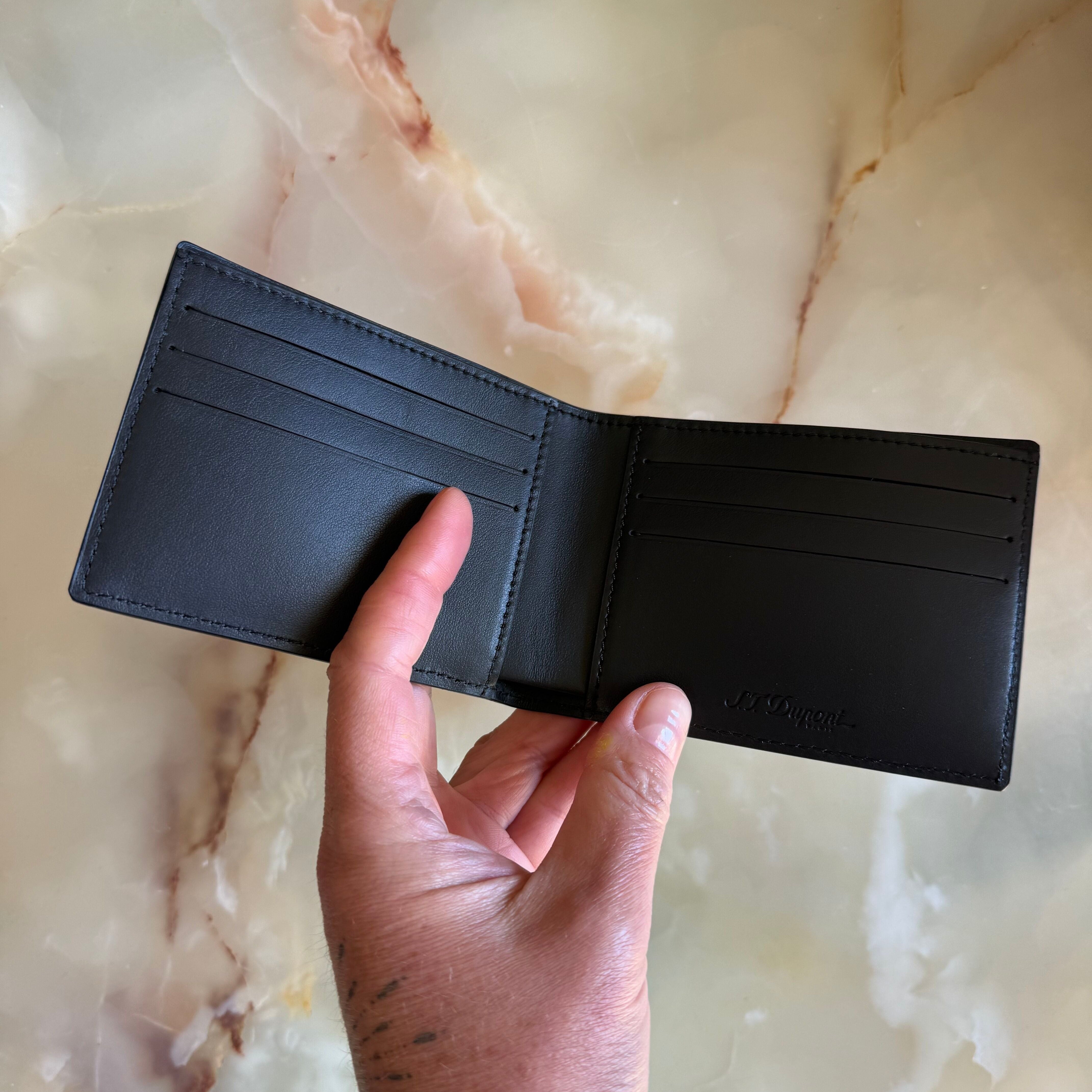 S.T. Dupont Firehead Black Leather Wallet 161108