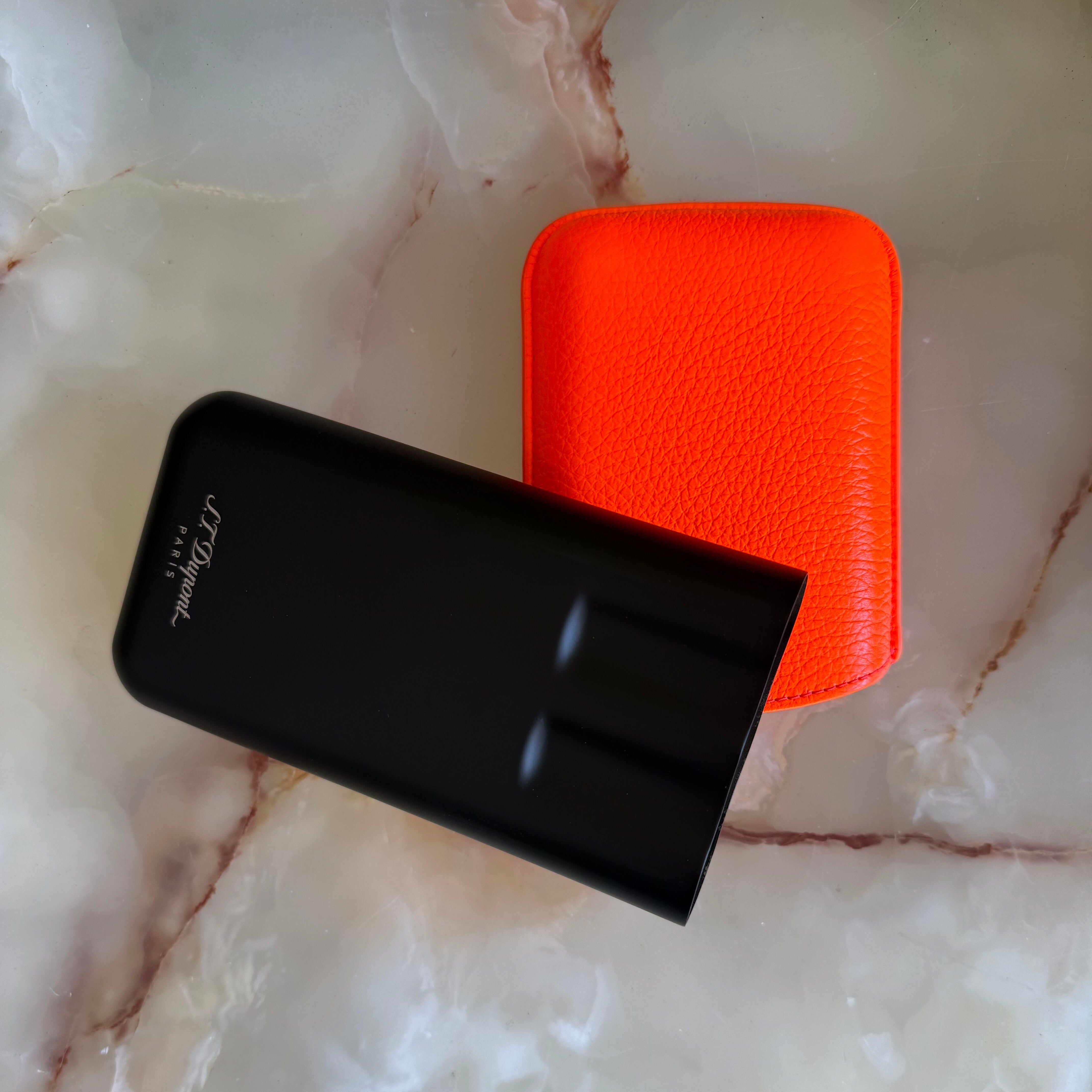 S.T. Dupont Fluo Neon Orange 3 Cigar Case 183419