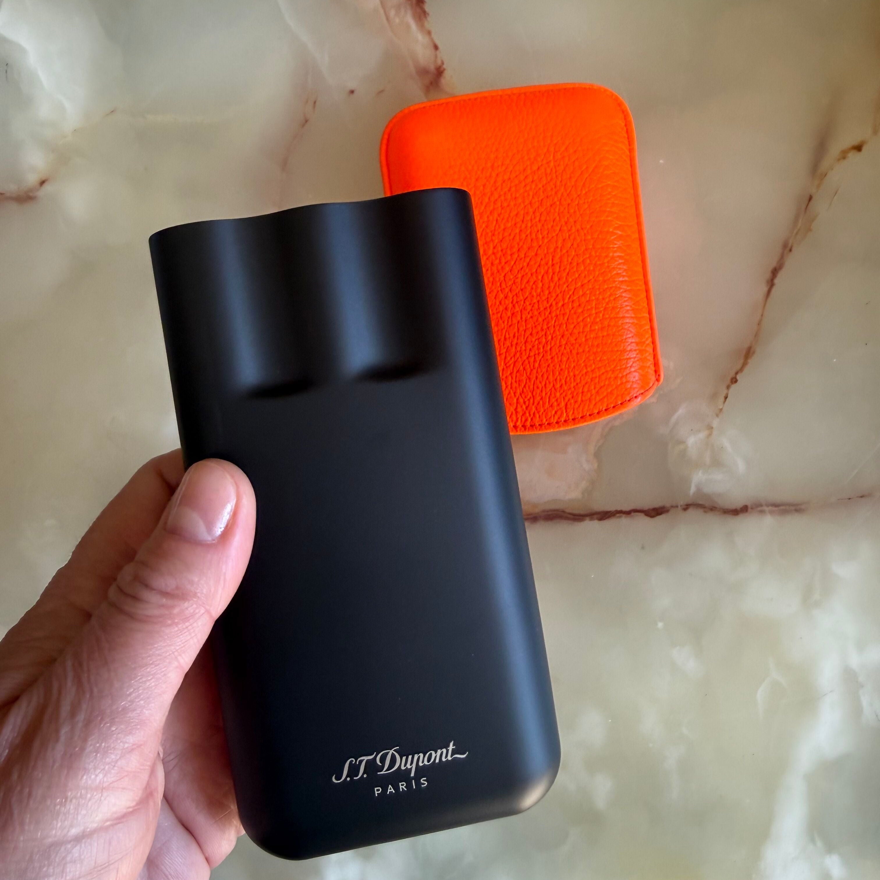 S.T. Dupont Fluo Neon Orange 3 Cigar Case 183419