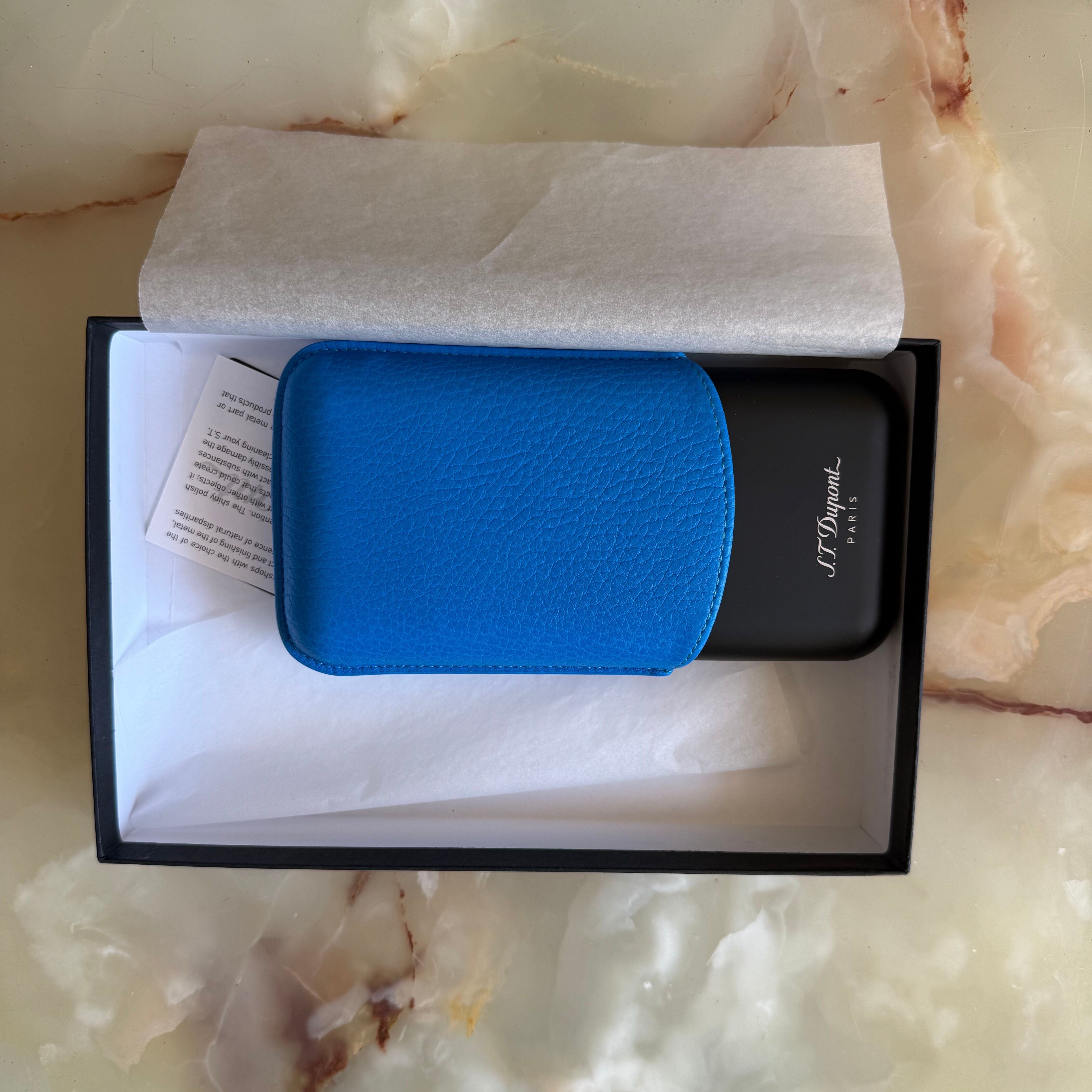 S.T. Dupont Fluo Neon Blue 3 Cigar Case 183416