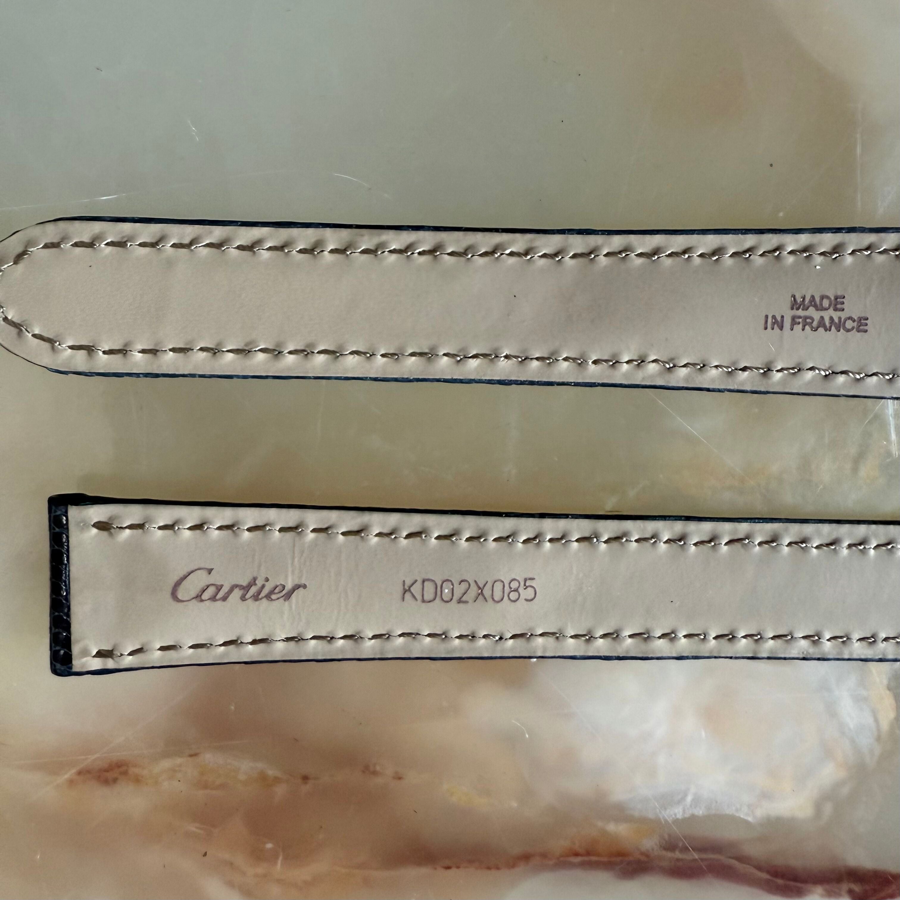 Authentic Cartier Blue Lizard Watch Strap Band 16mm KD02X085