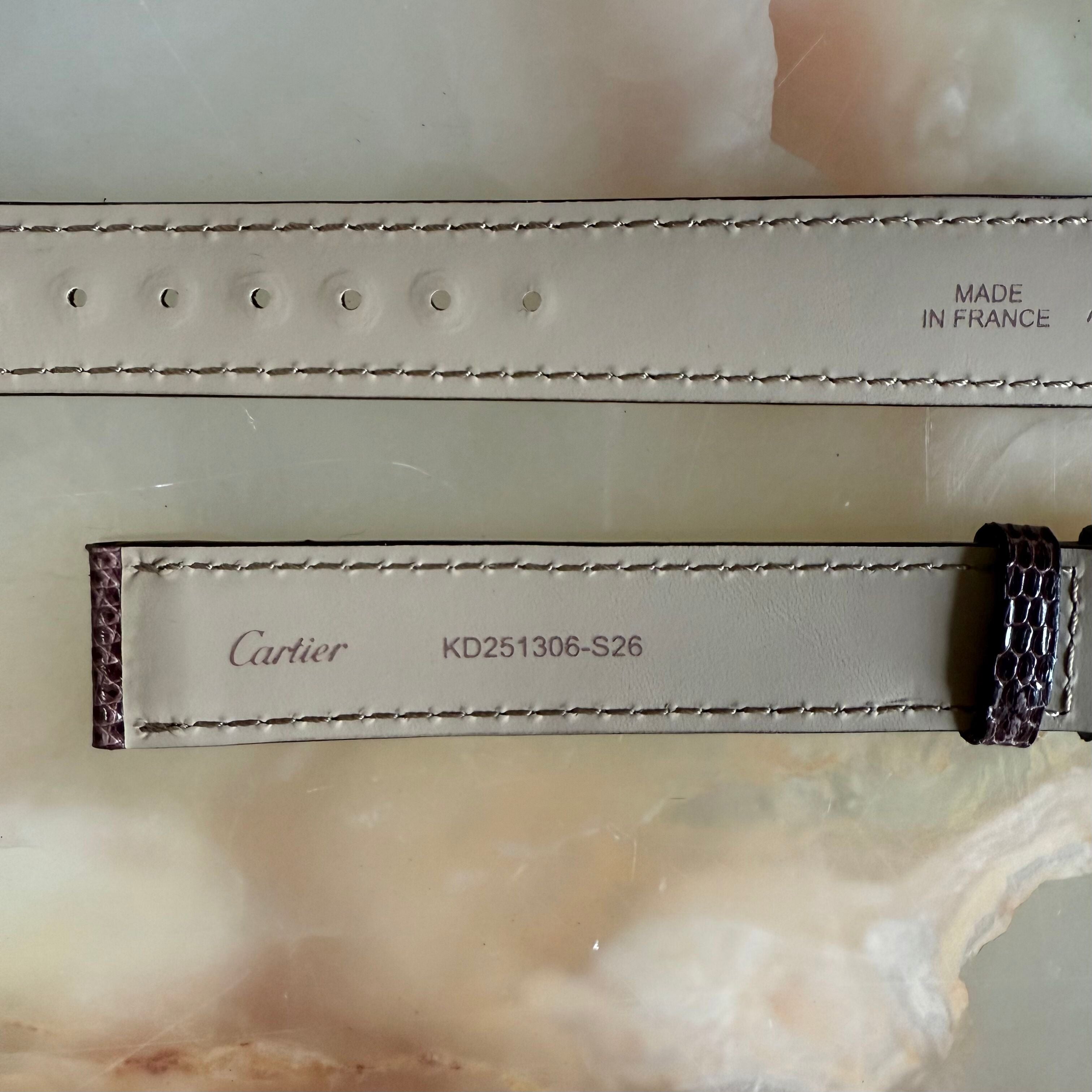 Authentic Cartier Brown Lizard Watch Strap Band 18mm KD251306-S26