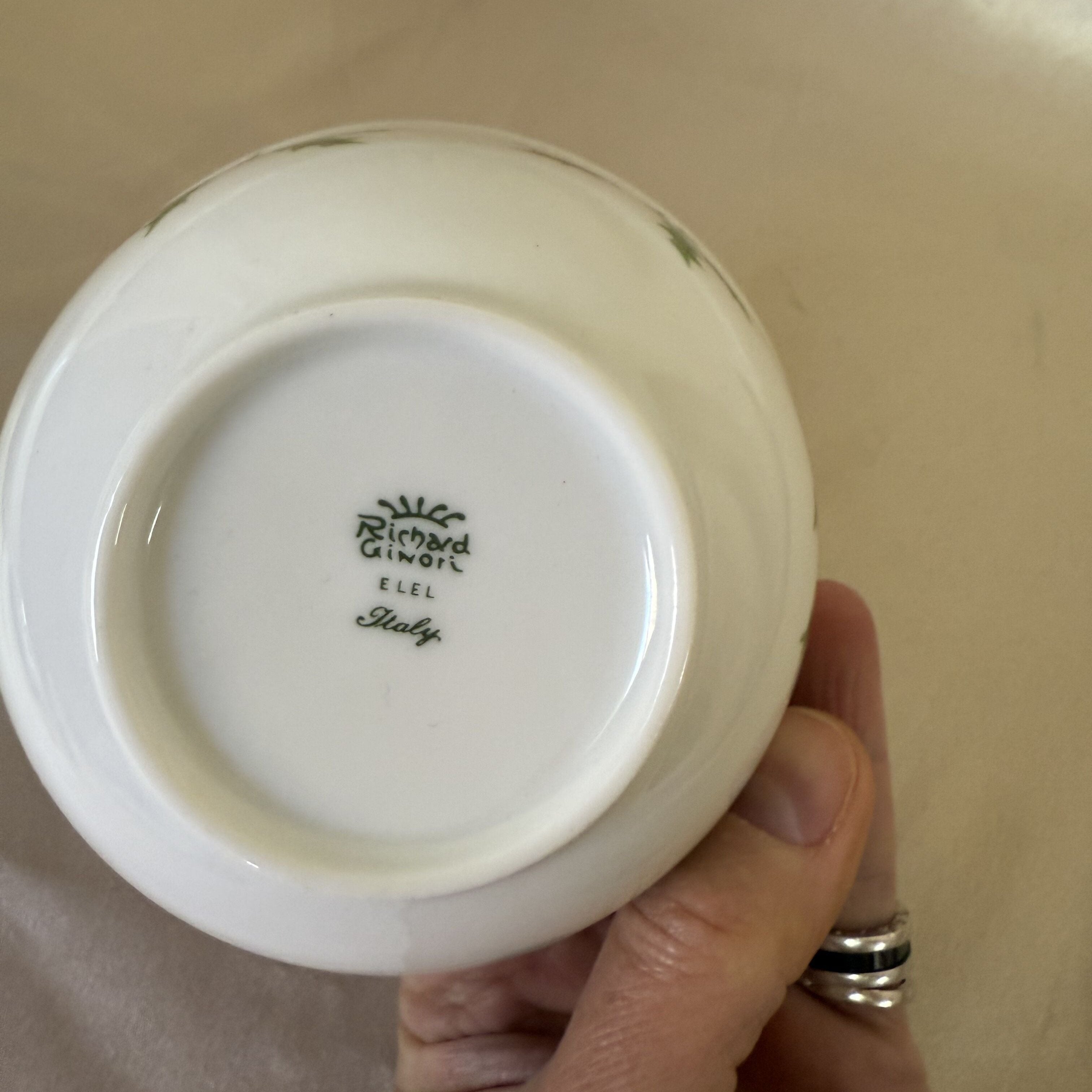 Richard Ginori Holly Berry Christmas Holiday Rice Bowl Saucer Set 006987317035