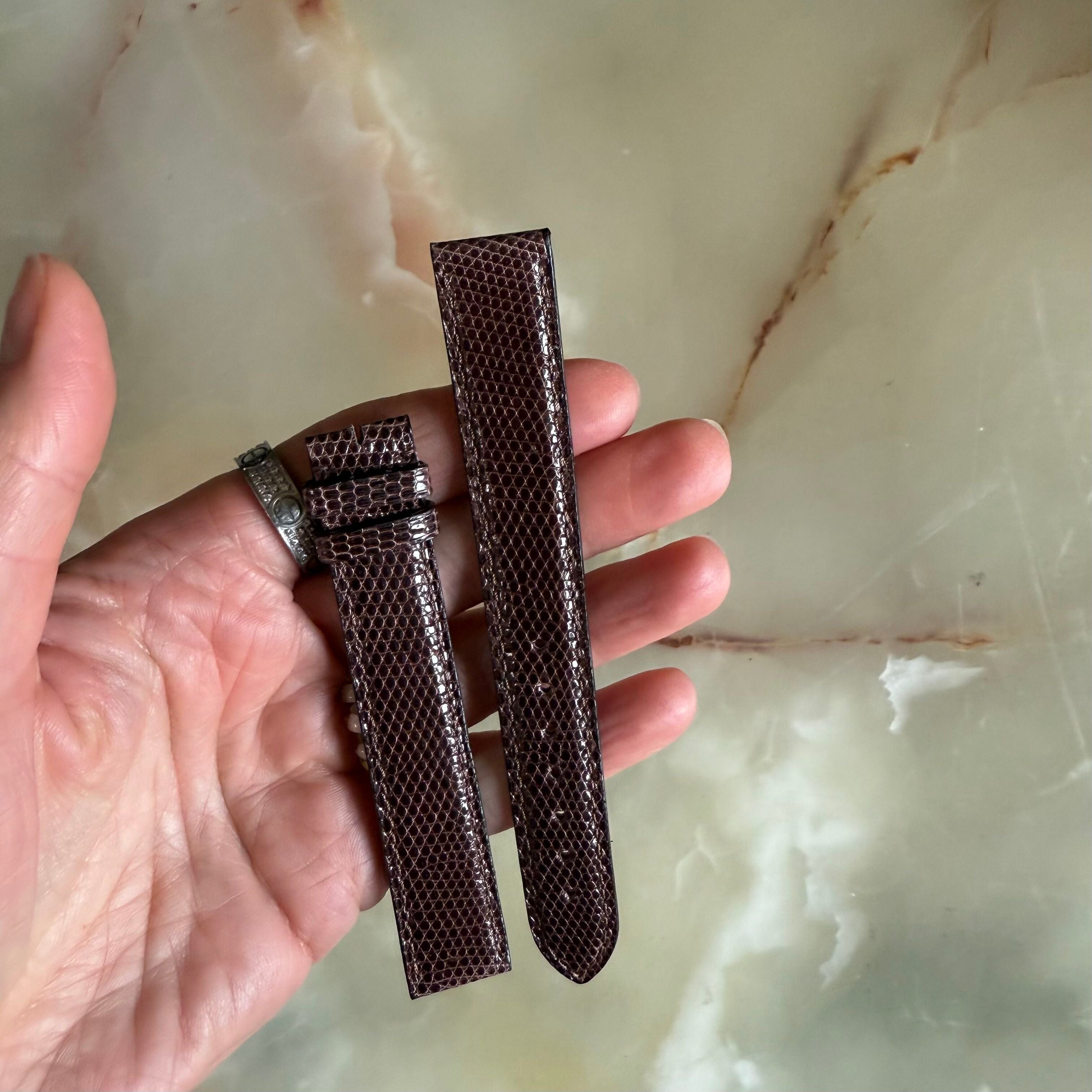 Authentic Cartier Brown Lizard Watch Strap Band 18mm KD251306-S26