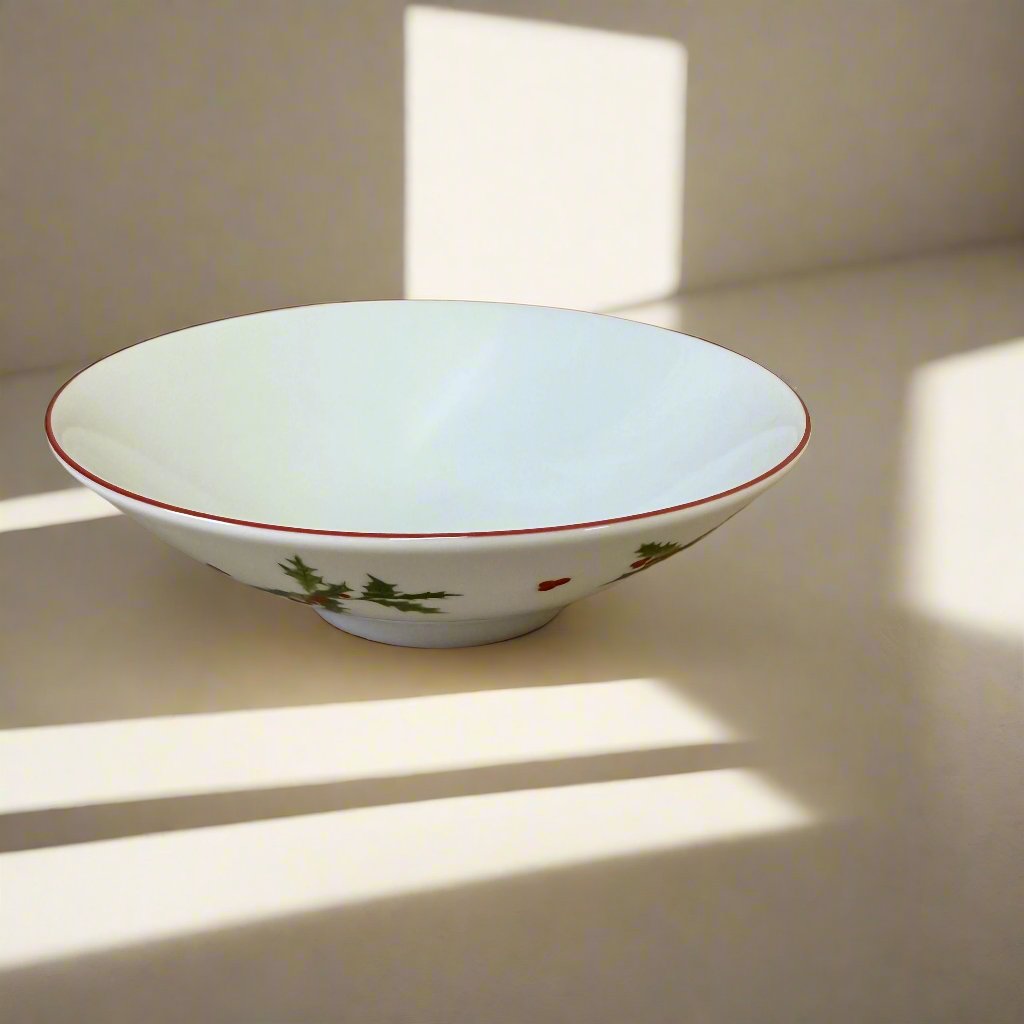 Richard Ginori Holly Berry Christmas Holiday Rice Bowl Saucer Set 006987317035