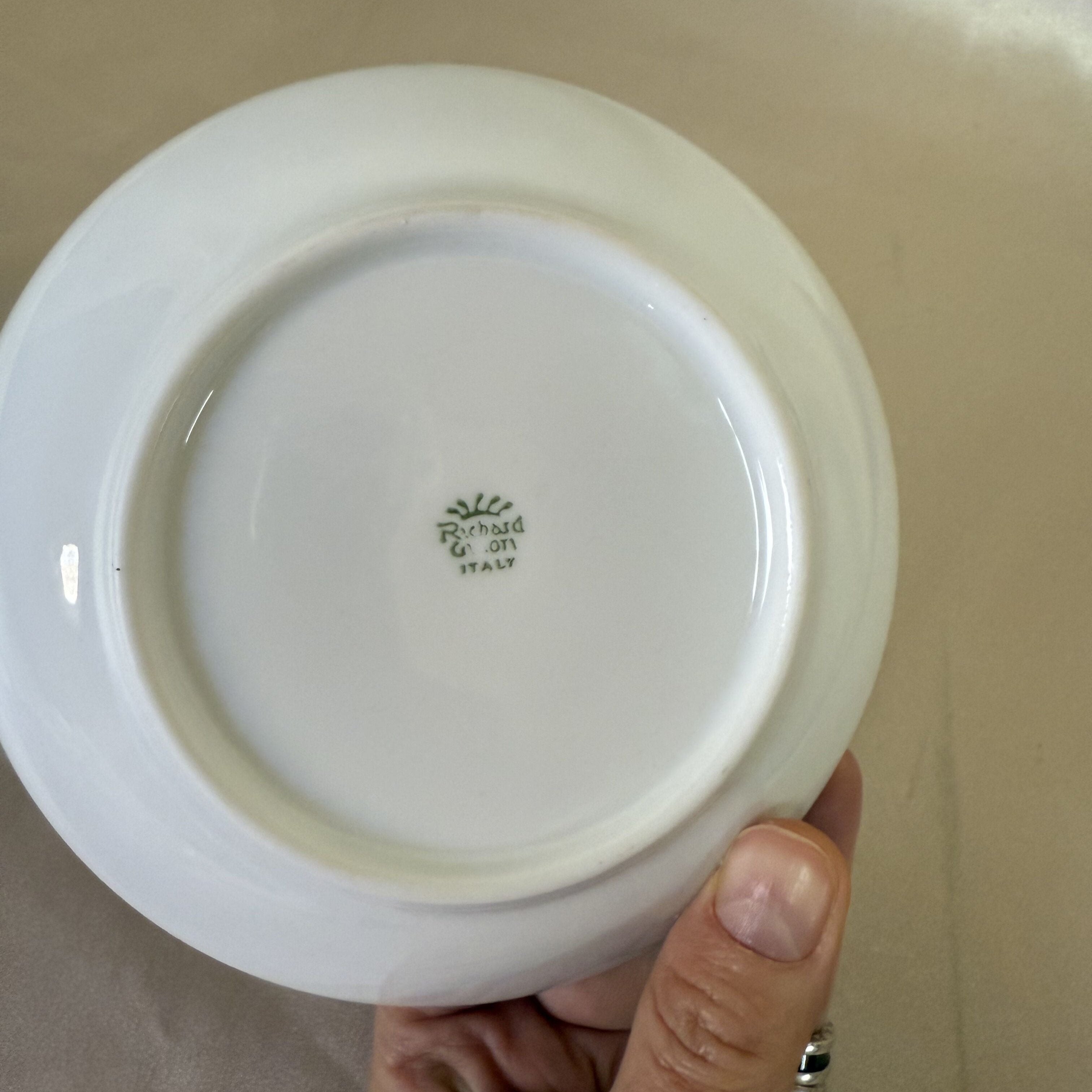 Richard Ginori Holly Berry Christmas Holiday Rice Bowl Saucer Set 006987317035