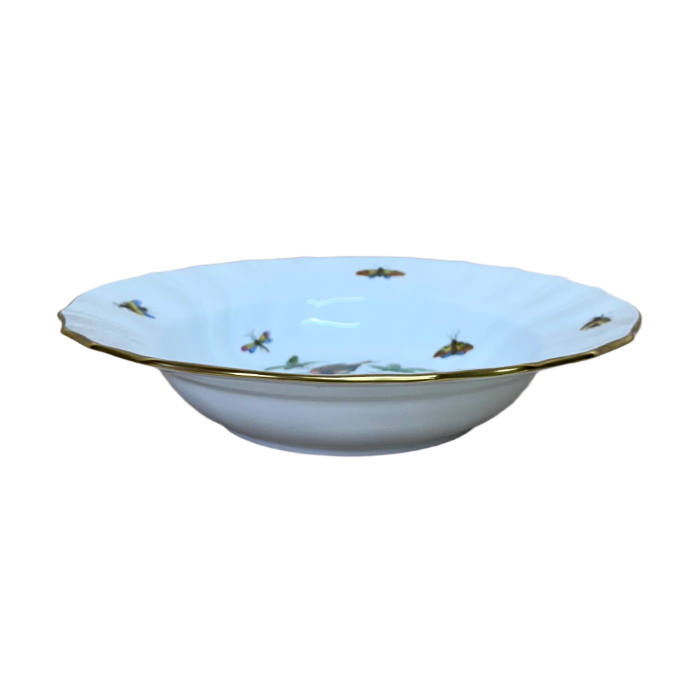 Herend Porcelain Rothschild Bird Large Rim Soup Bowl 1503-0-00/RO-4