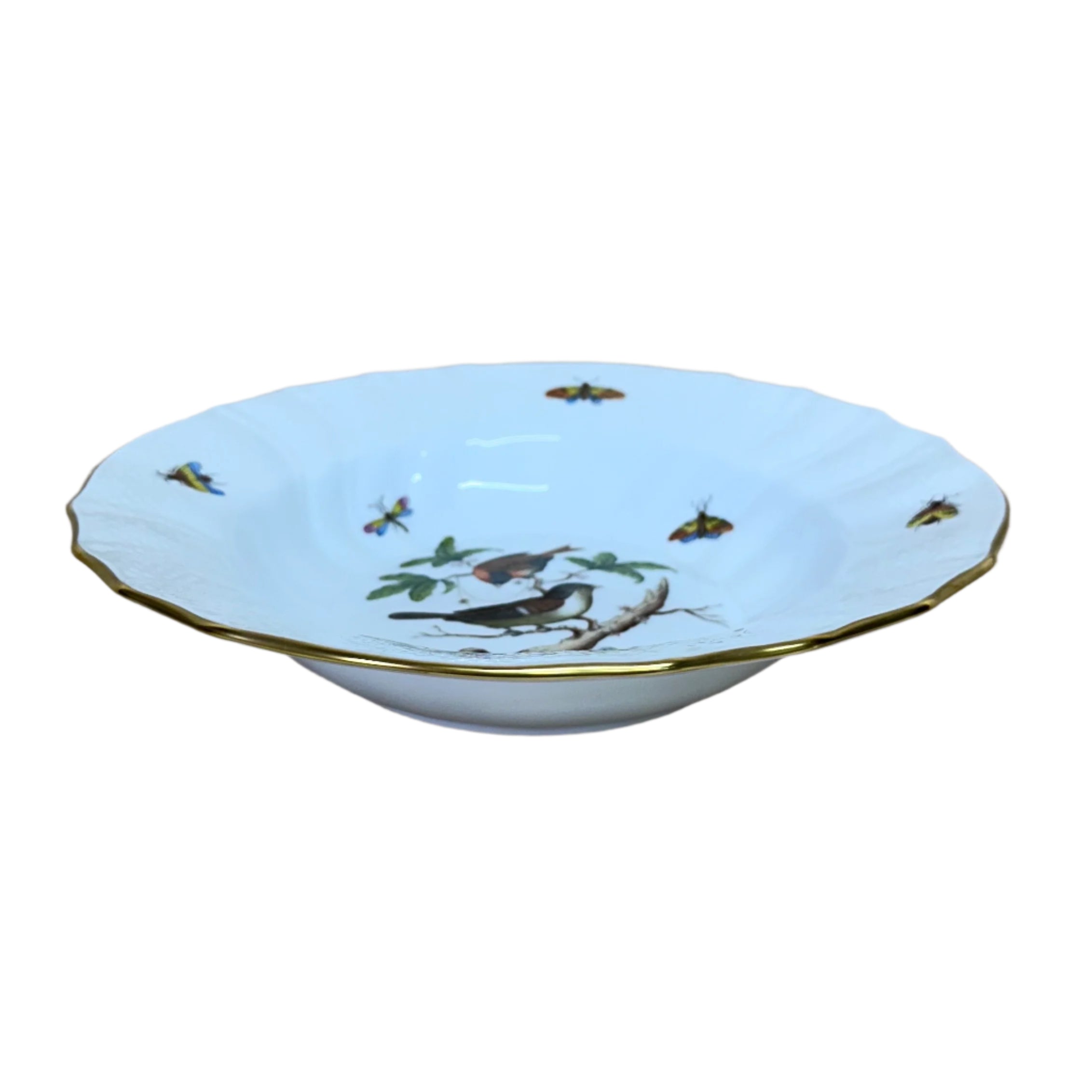 Herend Porcelain Rothschild Bird Large Rim Soup Bowl 1503-0-00/RO-4