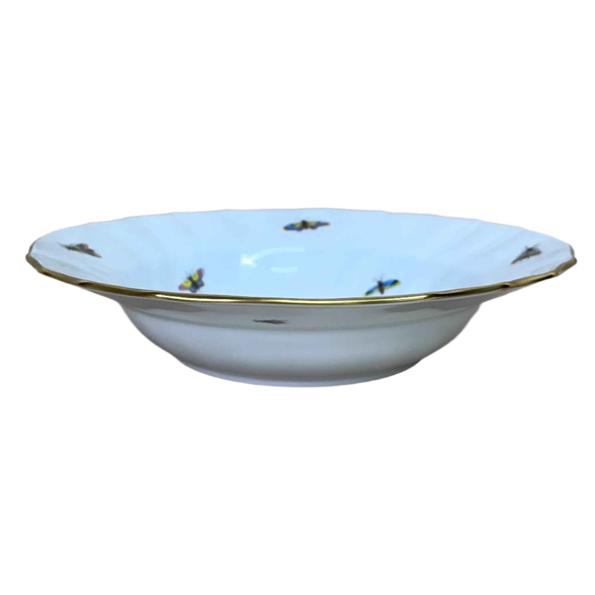 Herend Porcelain Rothschild Bird Large Rim Soup Bowl 1503-0-00/RO-1