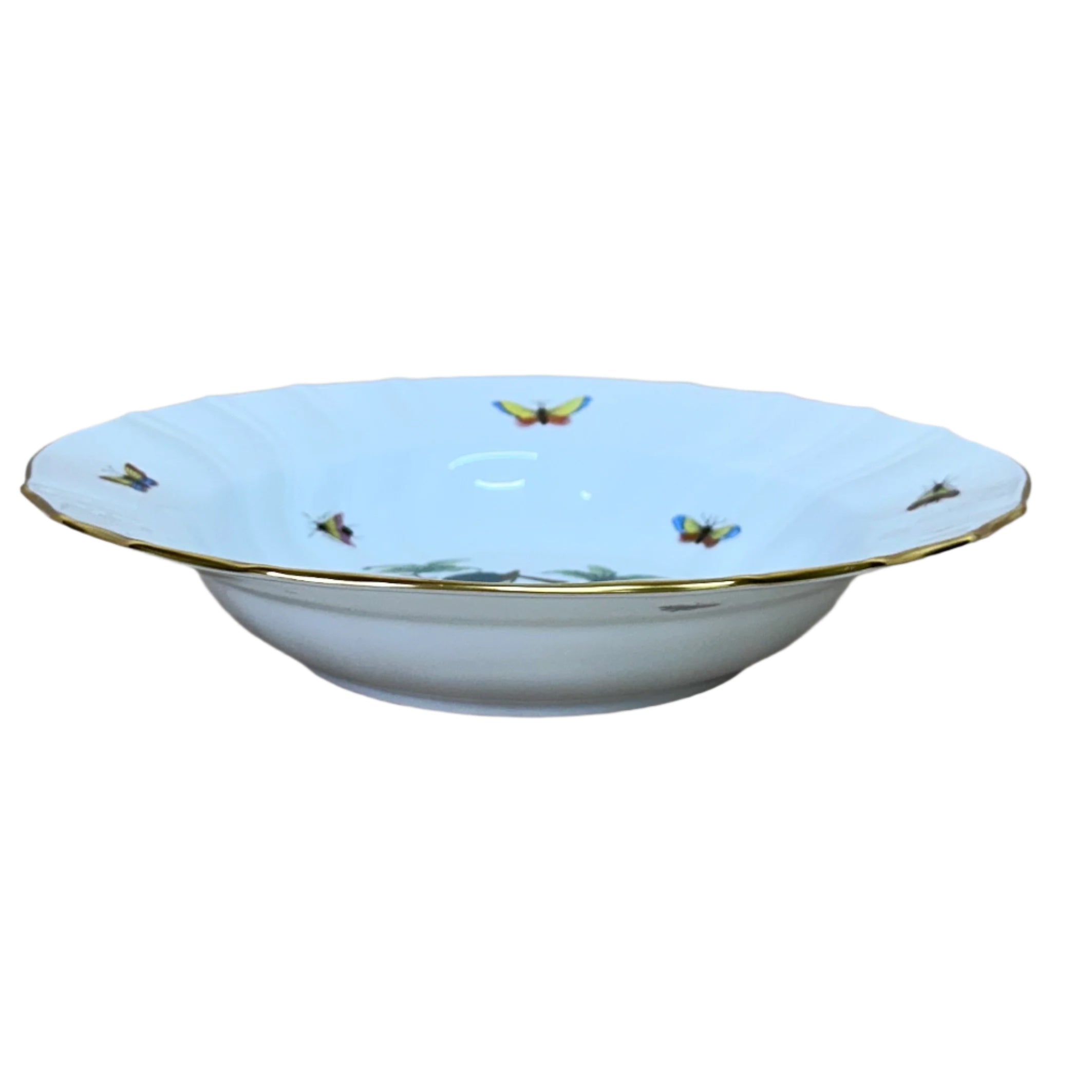 Herend Porcelain Rothschild Bird Large Rim Soup Bowl 1503-0-00/RO