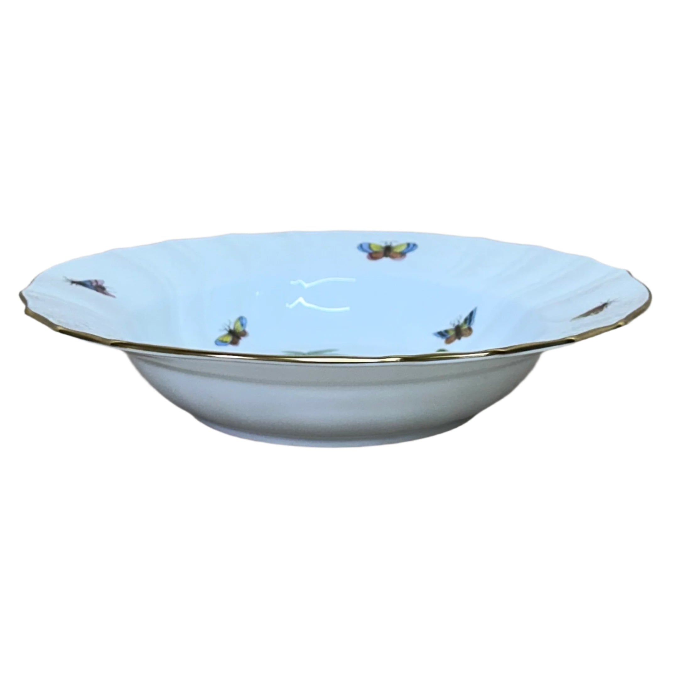 Herend Porcelain Rothschild Bird Large Rim Soup Bowl 1503-0-00/RO-3