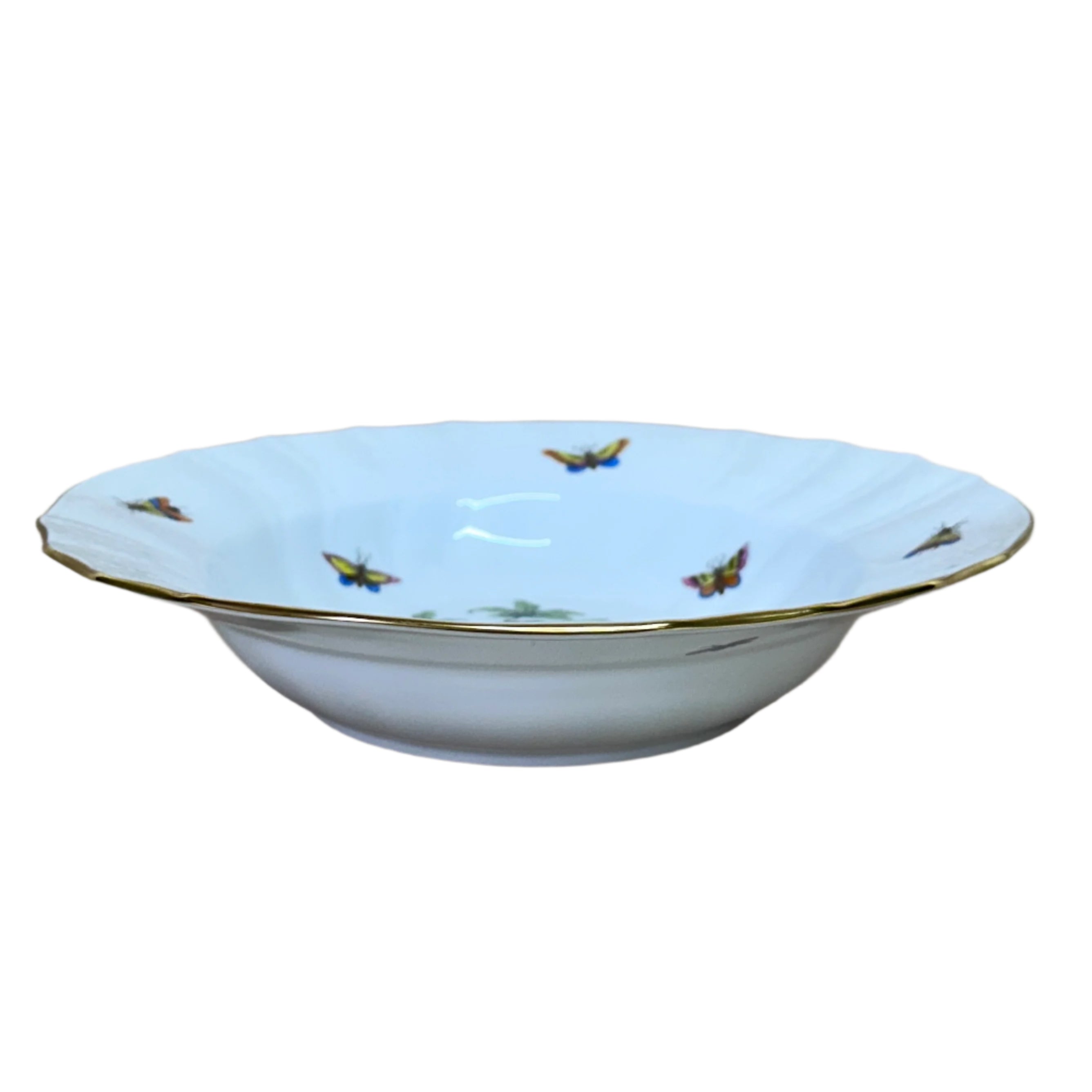 Herend Porcelain Rothschild Bird Large Rim Soup Bowl 1503-0-00/RO-10