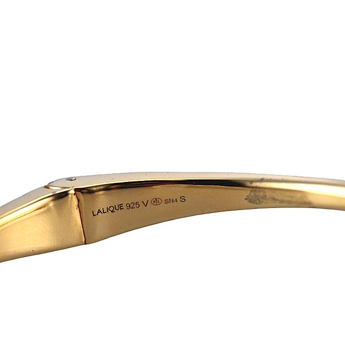 Lalique Vibrante Crystal Vermeil Sterling Silver Cuff Bracelet S 10530700