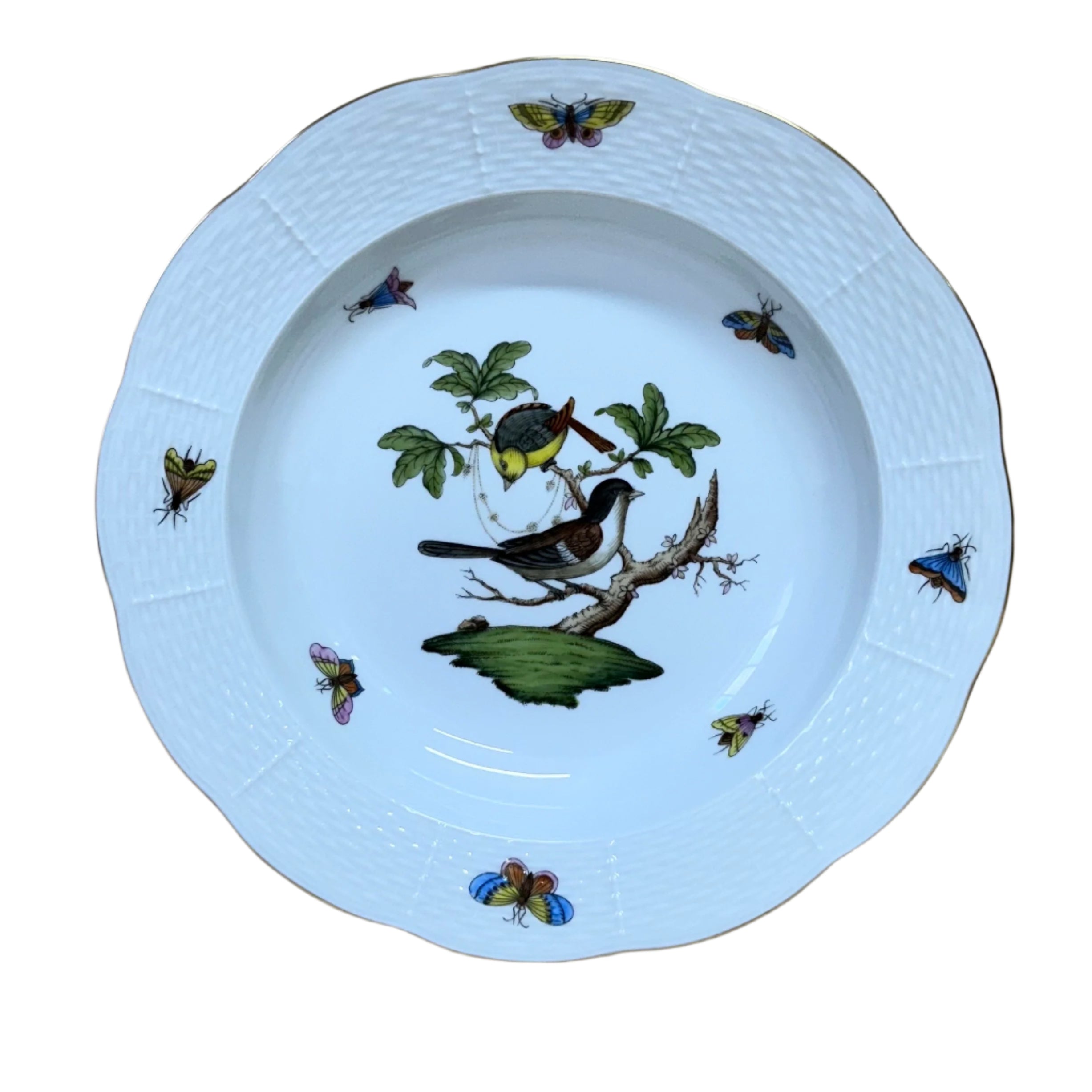 Herend Porcelain Large Rim Soup Bowl Rothschild Bird 503-0-00/R0-1