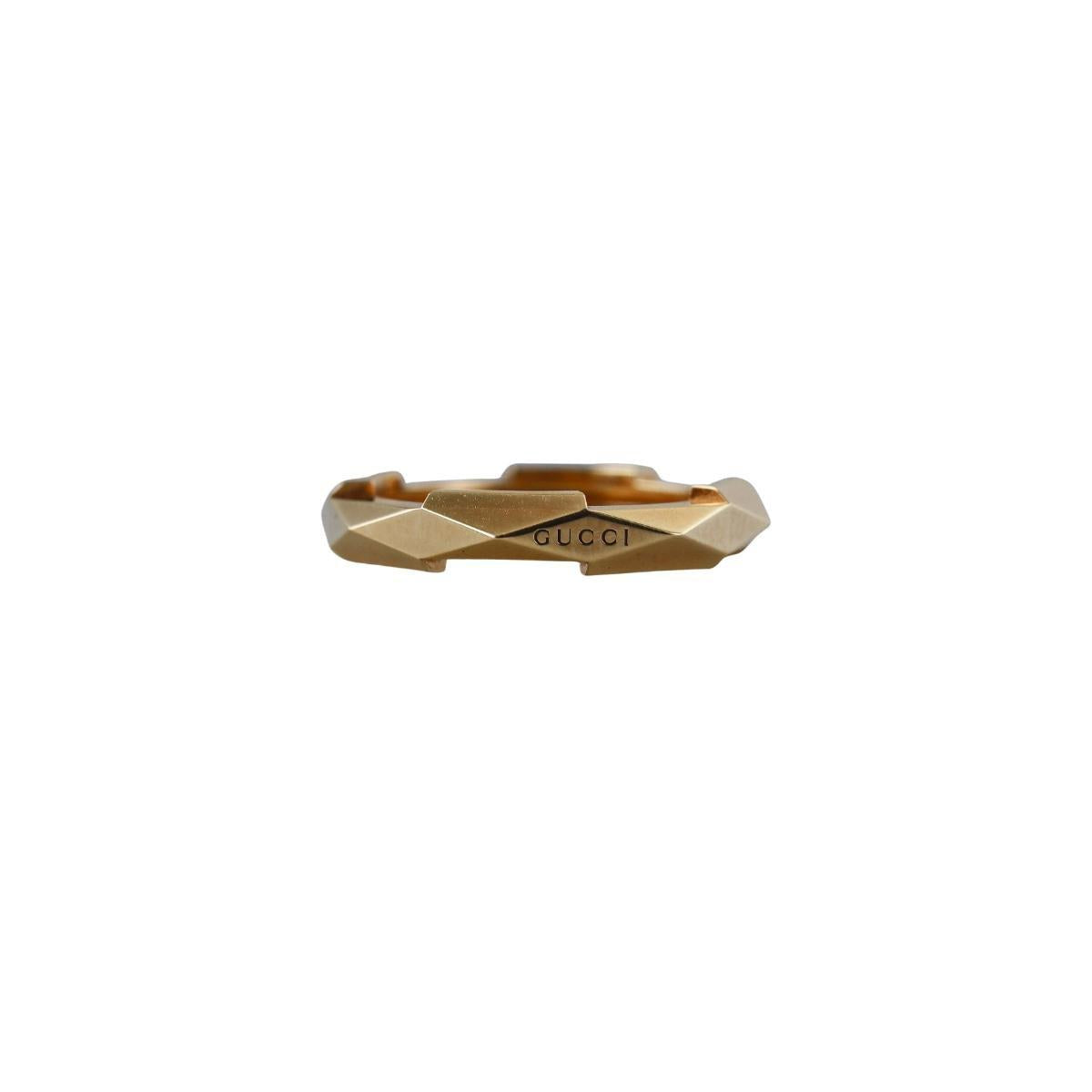 Gucci Link to Love 18K Gold Studded 4mm Band Ring
