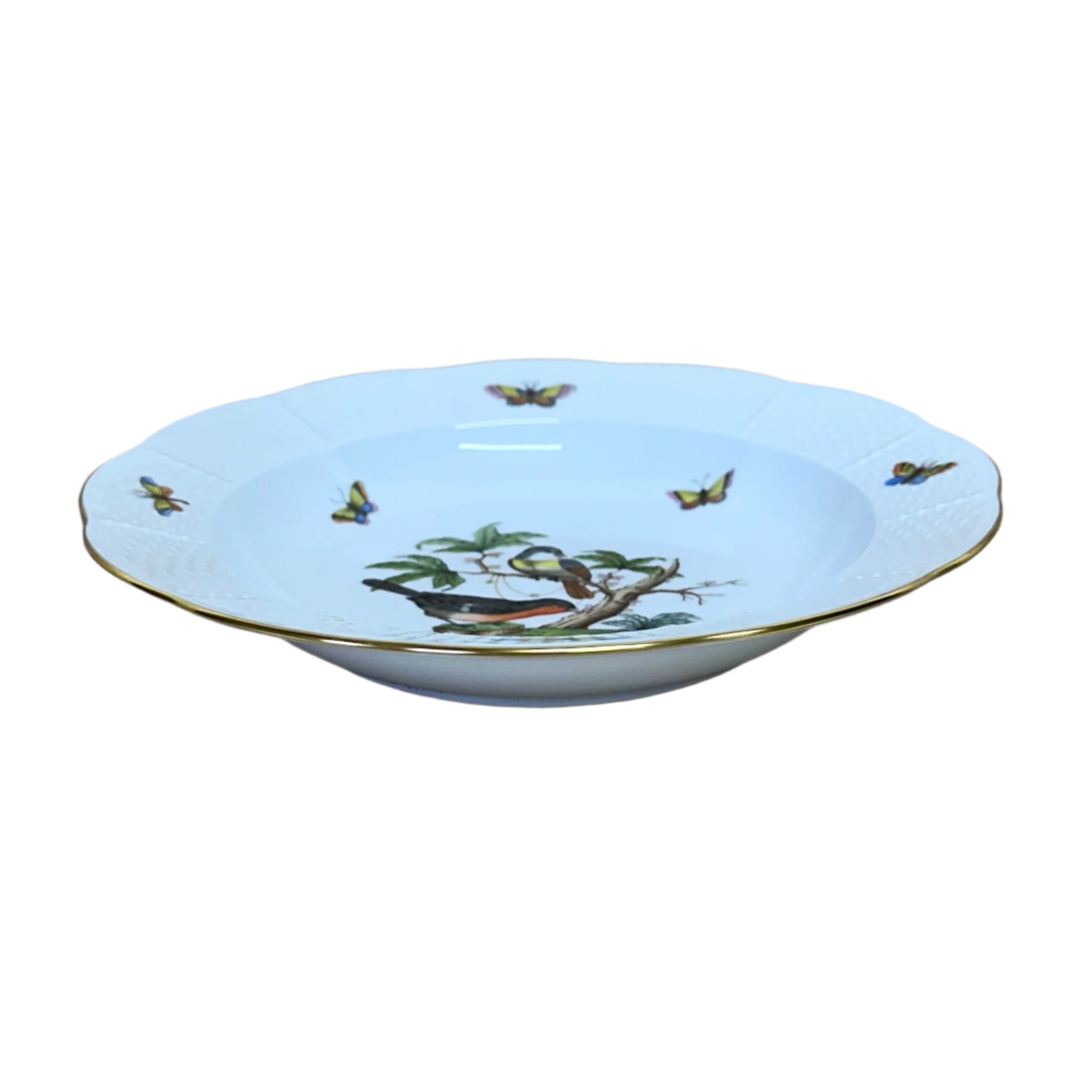 Herend Porcelain Large Rim Soup Bowl Rothschild Bird 503-0-00/R0-2