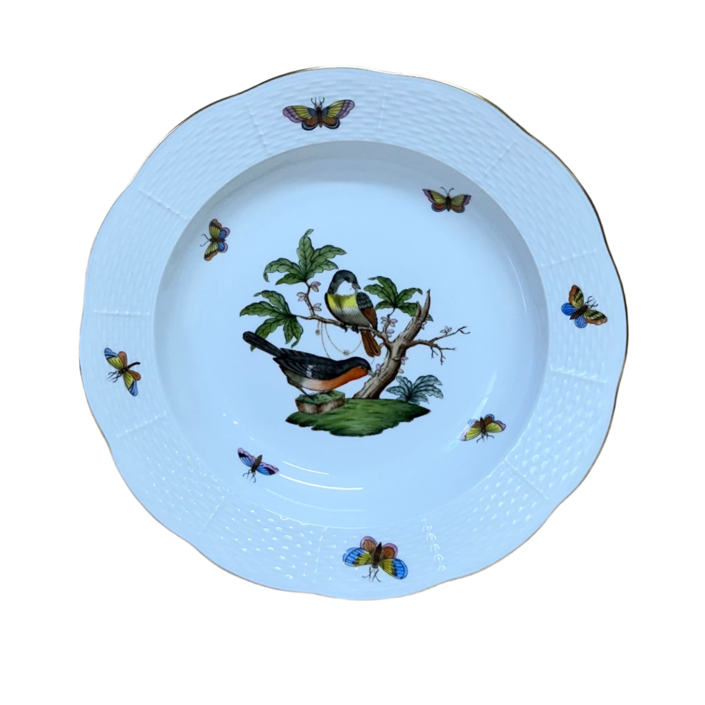 Herend Porcelain Large Rim Soup Bowl Rothschild Bird 503-0-00/R0-2