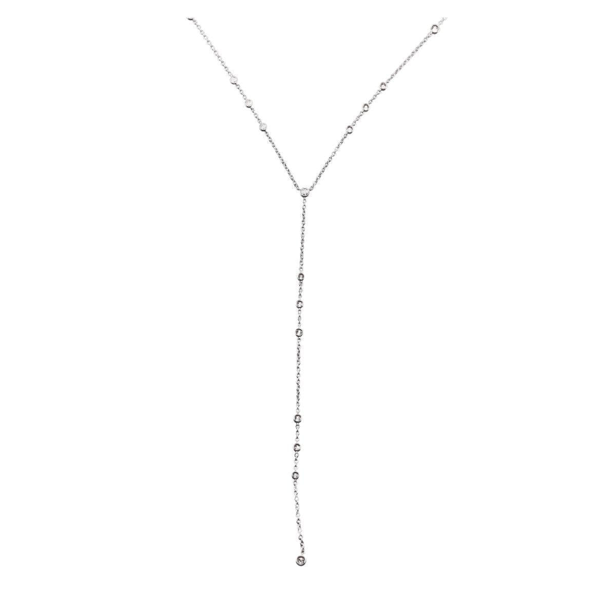 Memoire Cascade Lariat 18k Gold Diamond Necklace