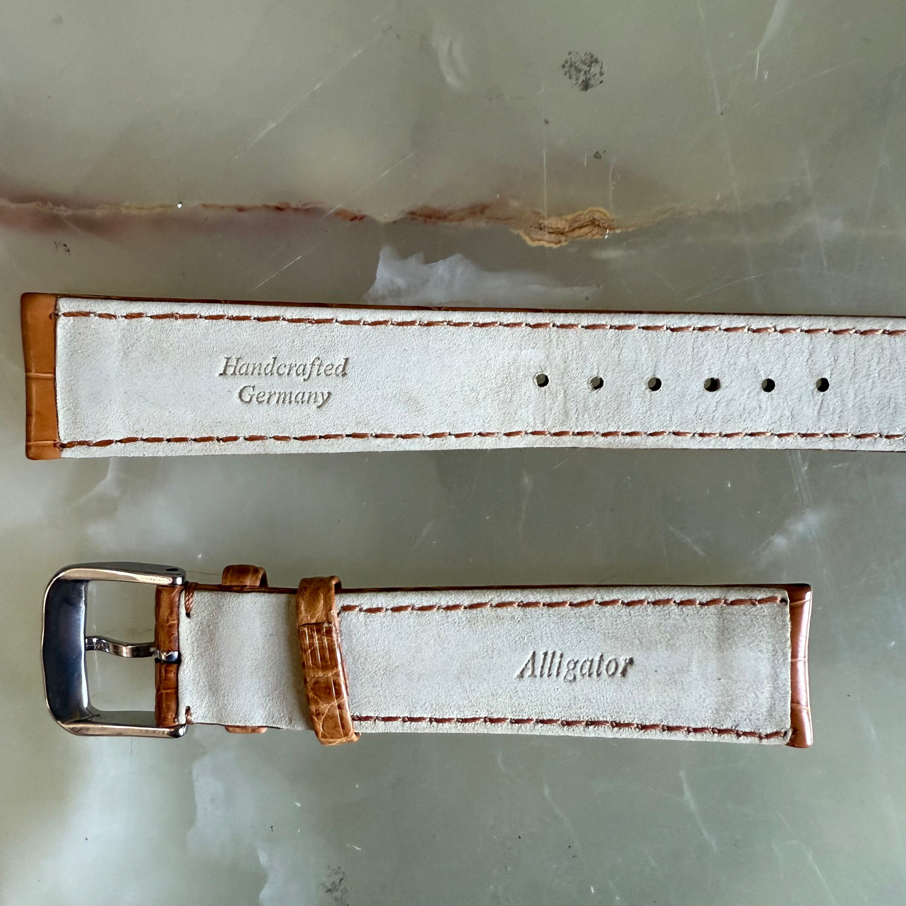 Genuine Alligator Brown Watch Strap Band 18mm Padded & Stitched w Buckle