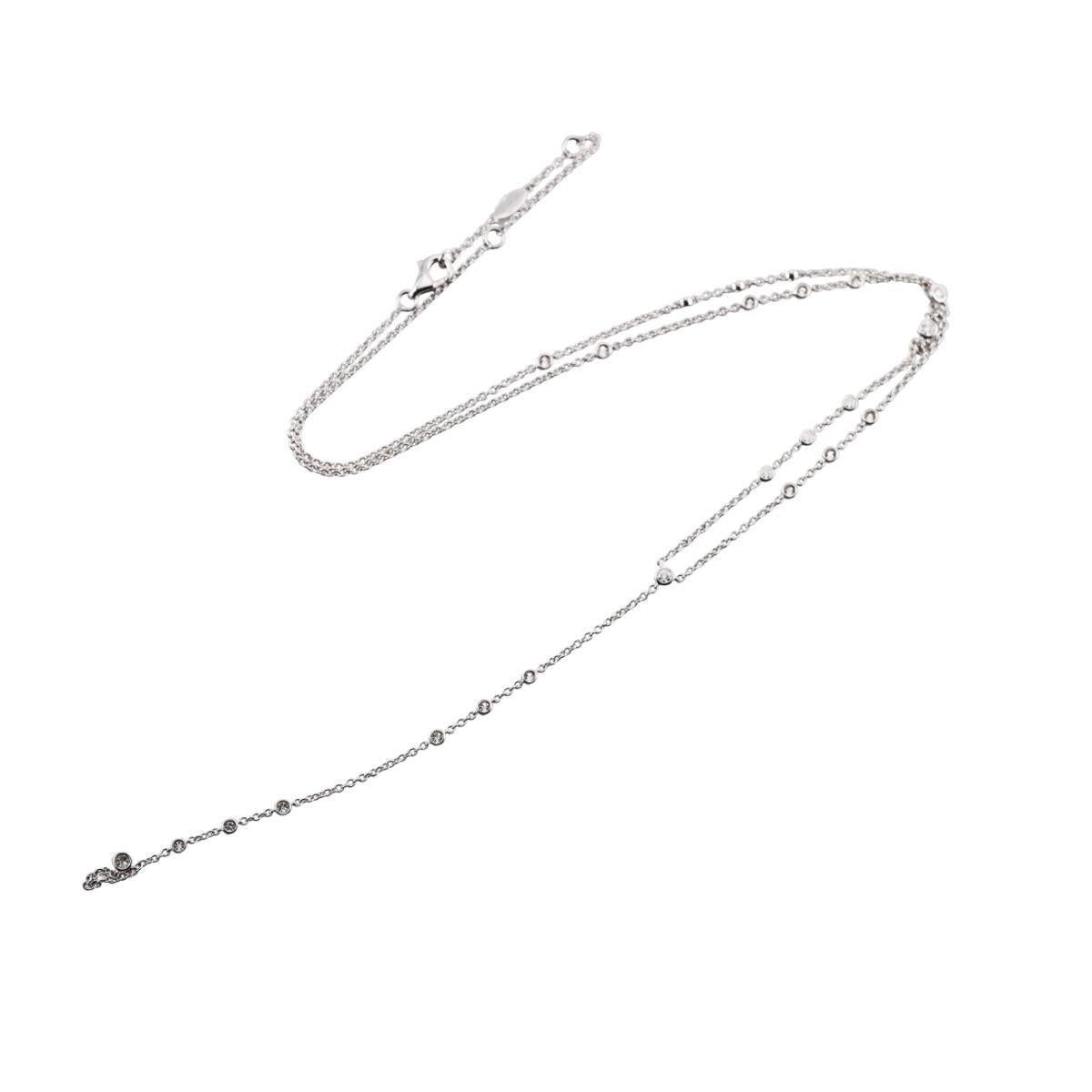 Memoire Cascade Lariat 18k Gold Diamond Necklace