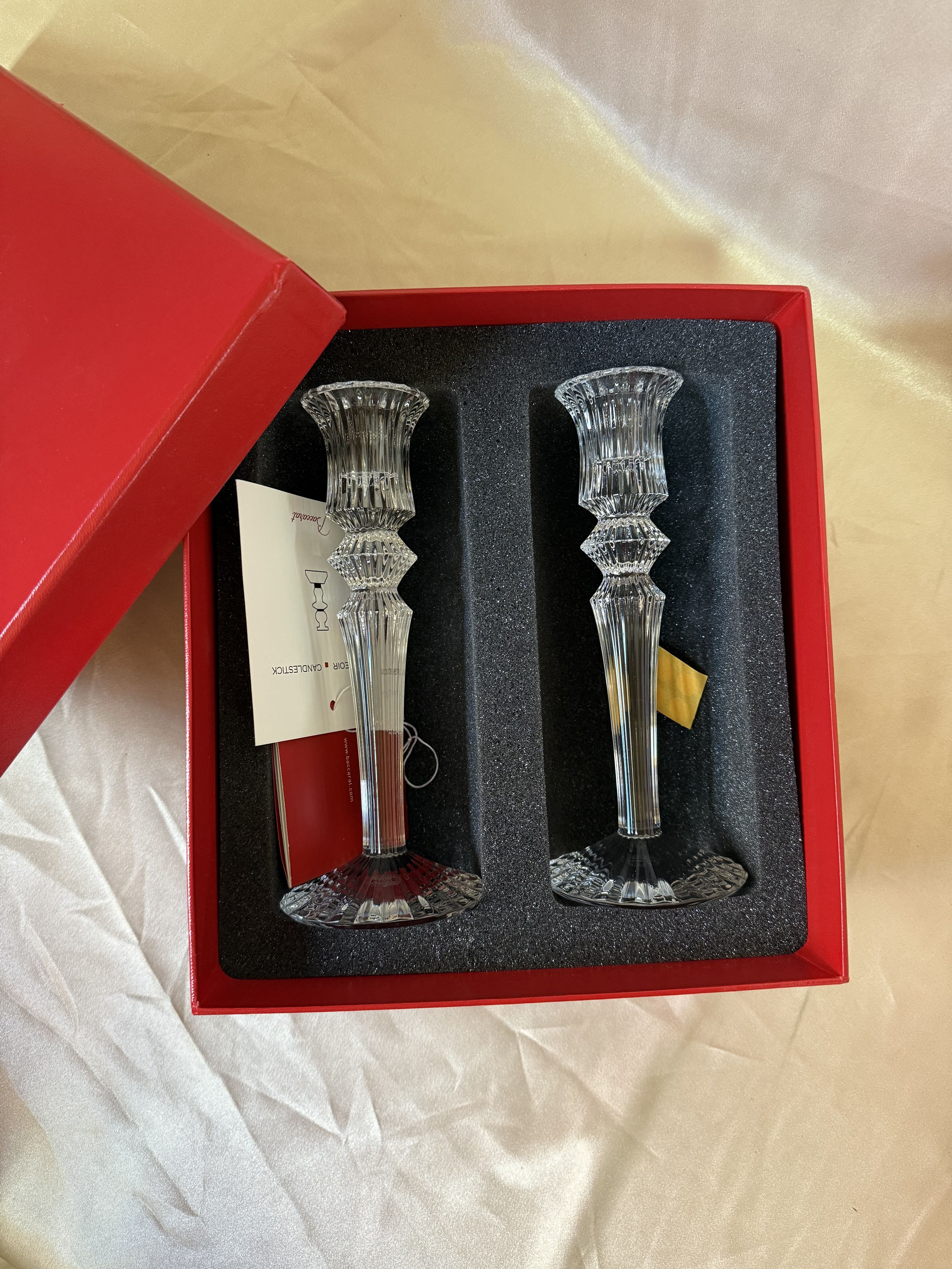 Baccarat Crystal Mille Nuits Candle Holder Set 2600553