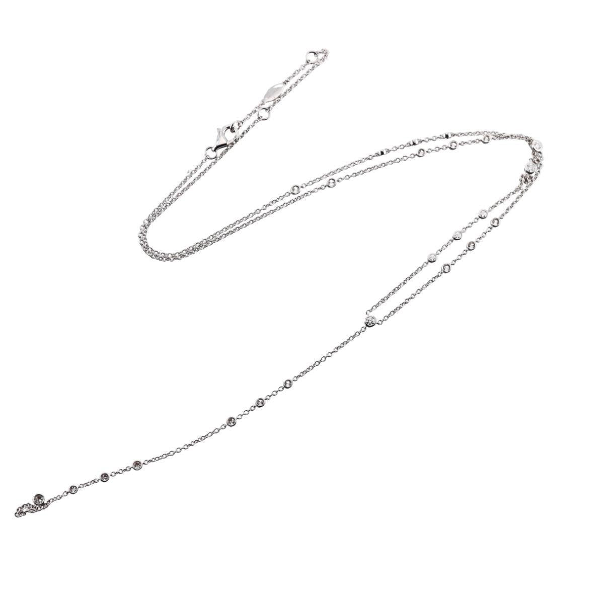 Memoire Cascade Lariat 18k Gold Diamond Necklace
