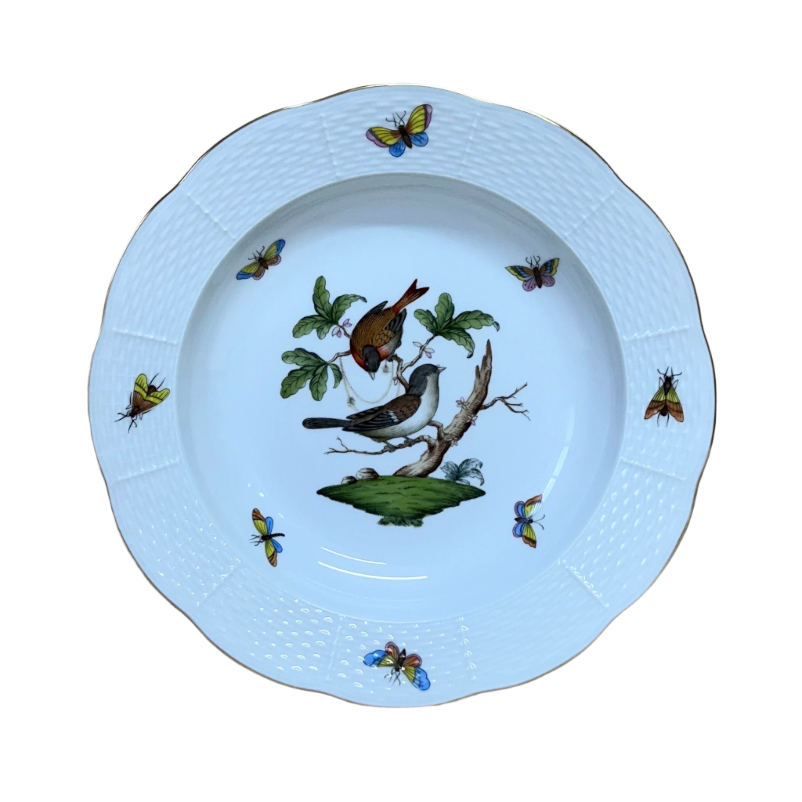 Herend Porcelain Large Rim Soup Bowl Rothschild Bird 503-0-00/R0-4