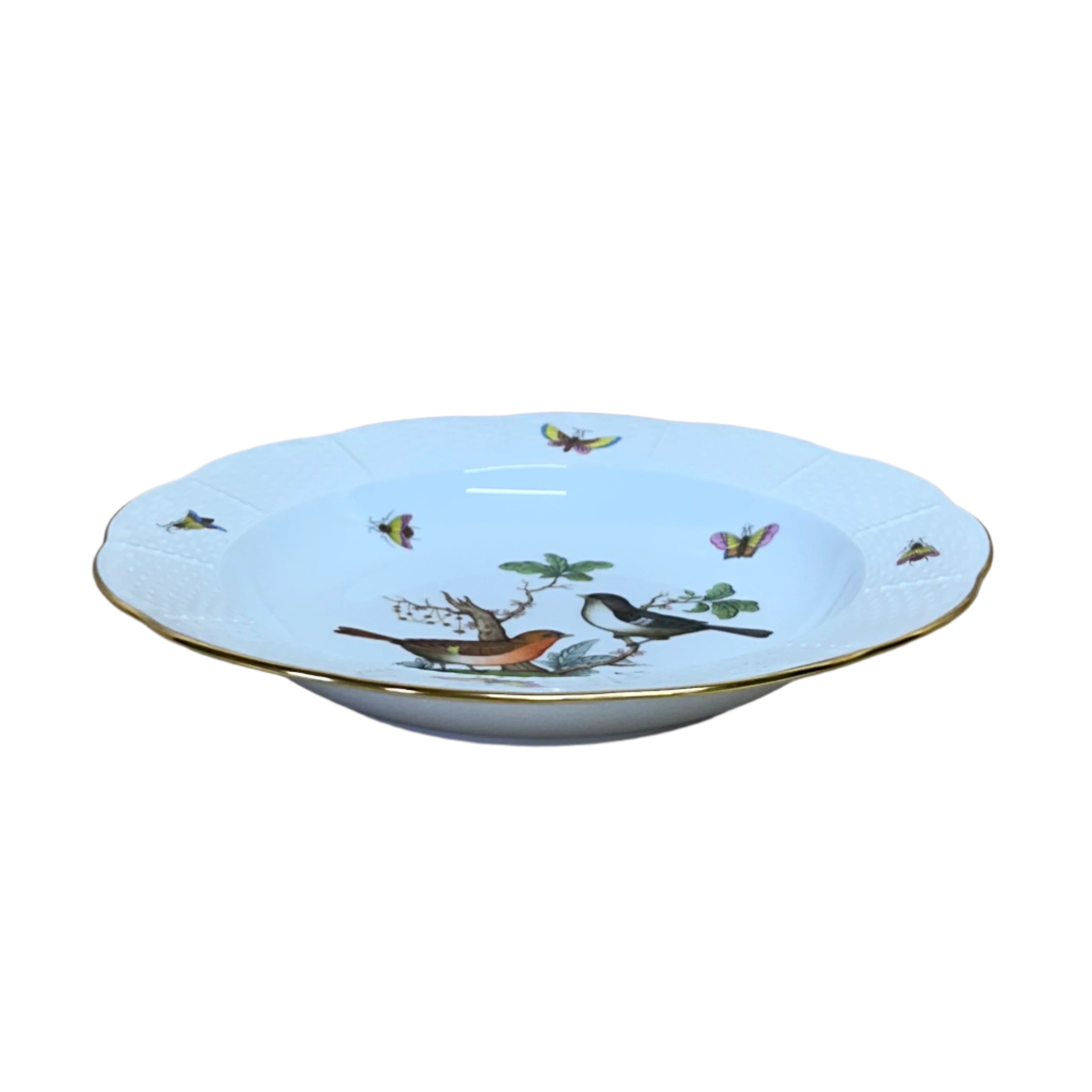 Herend Porcelain Large Rim Soup Bowl Rothschild Bird 503-0-00/R0-5