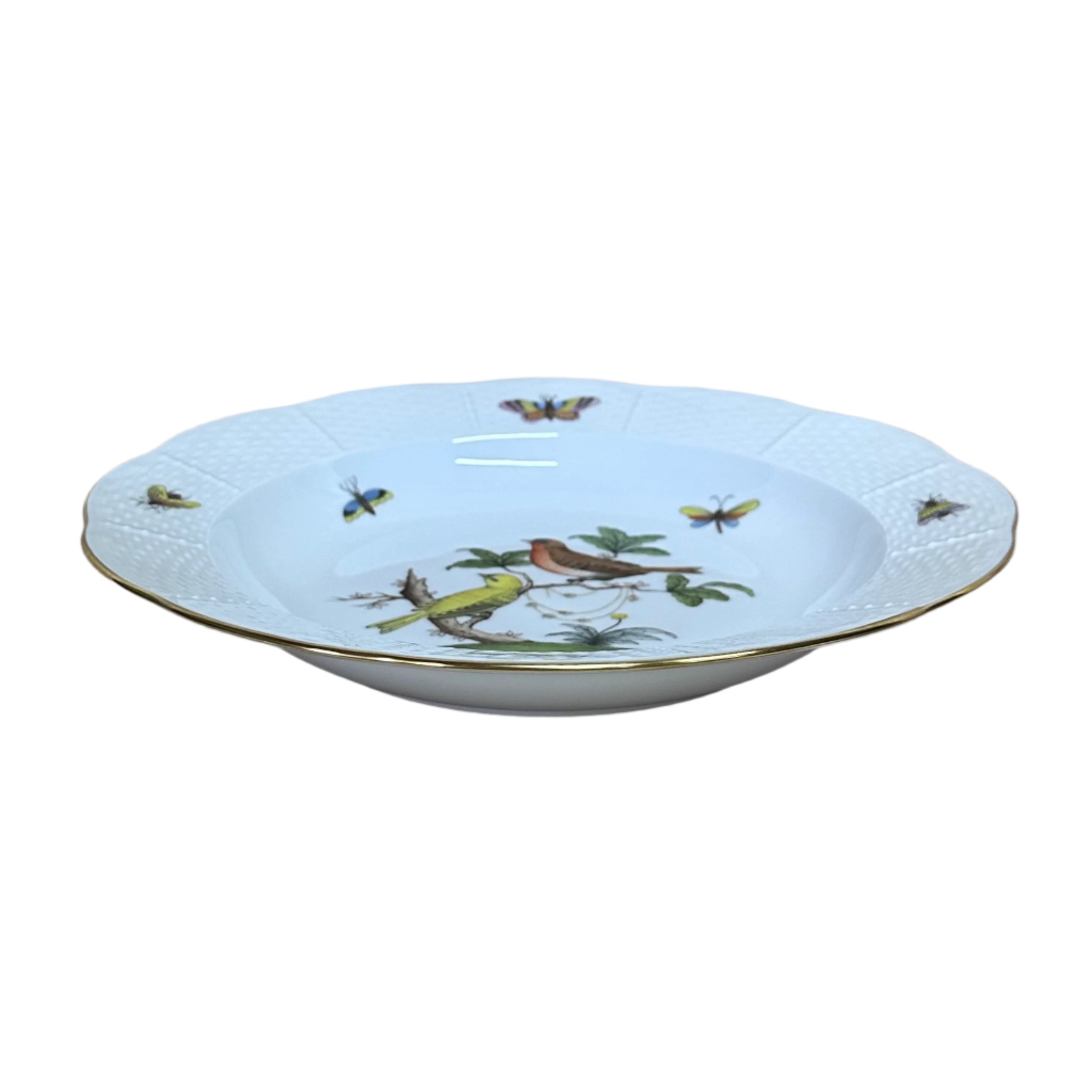 Herend Porcelain Large Rim Soup Bowl Rothschild Bird 503-0-00/R0-6