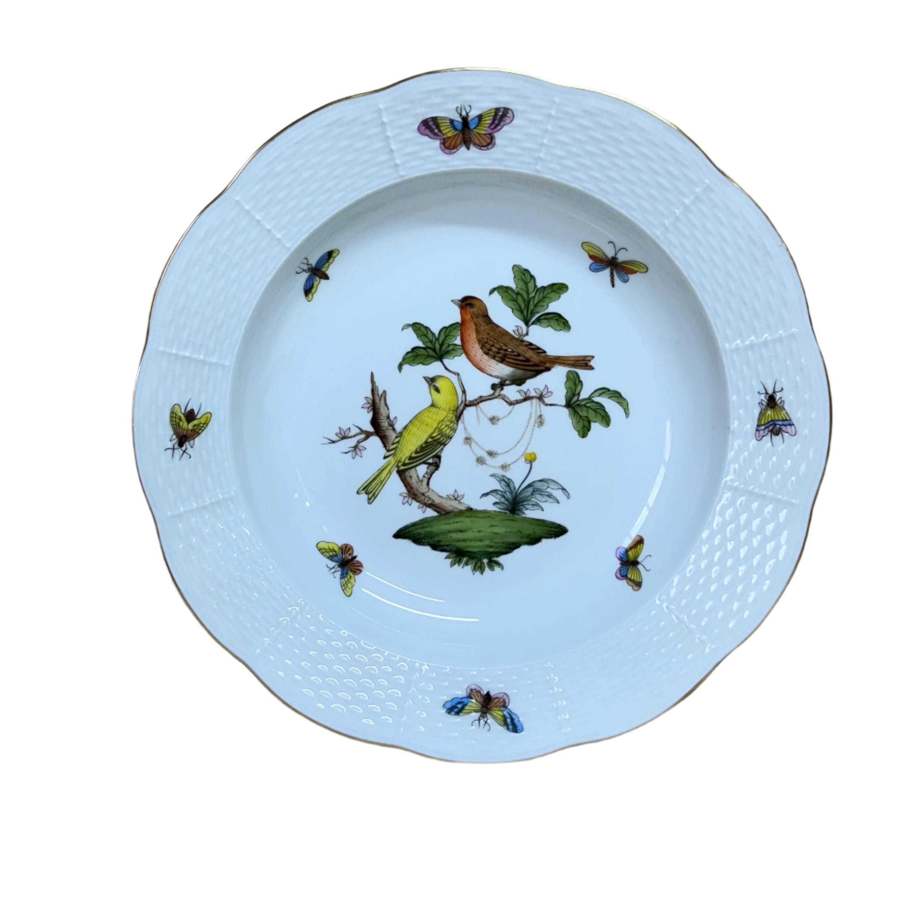 Herend Porcelain Large Rim Soup Bowl Rothschild Bird 503-0-00/R0-6
