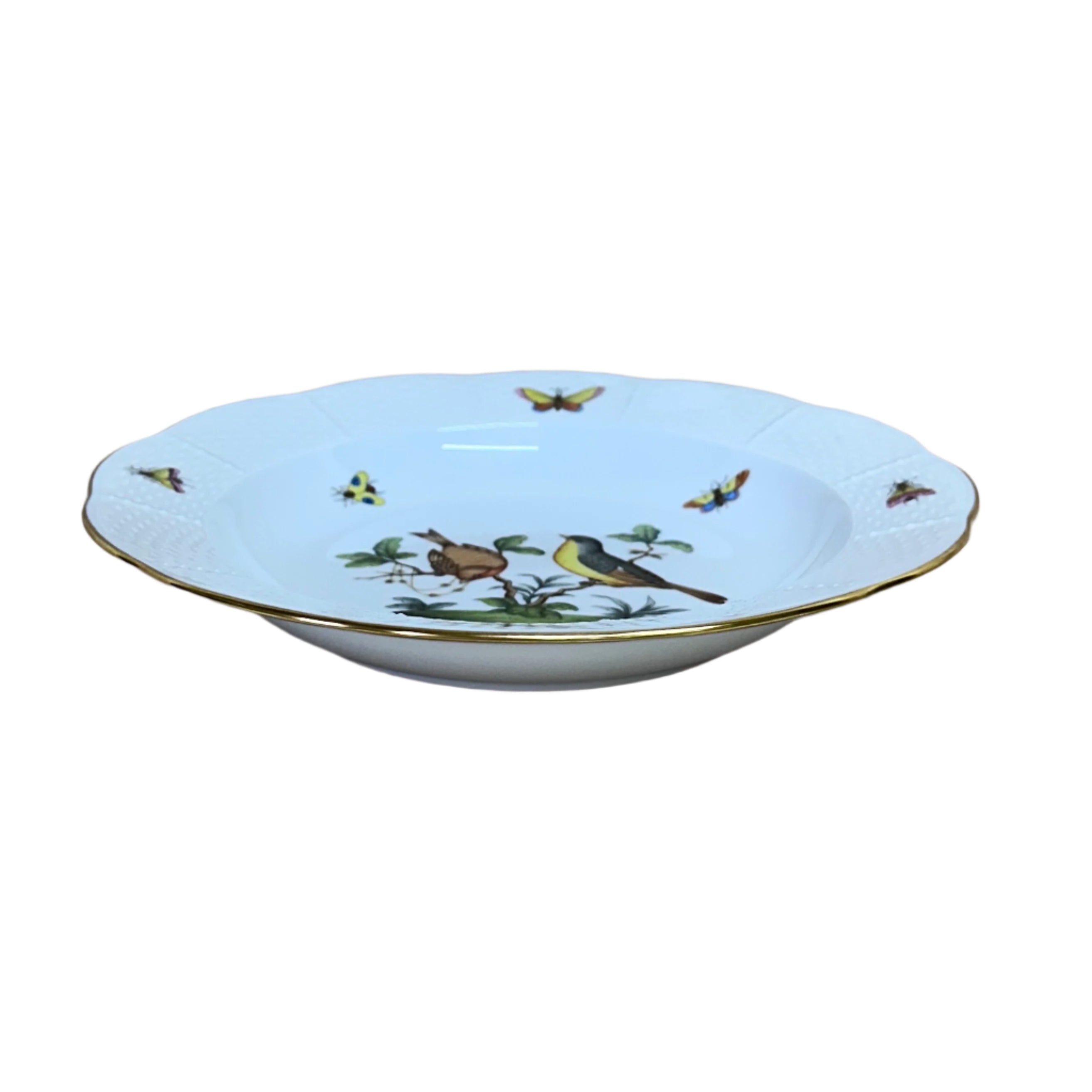 Herend Porcelain Large Rim Soup Bowl Rothschild Bird 503-0-00/R0-7