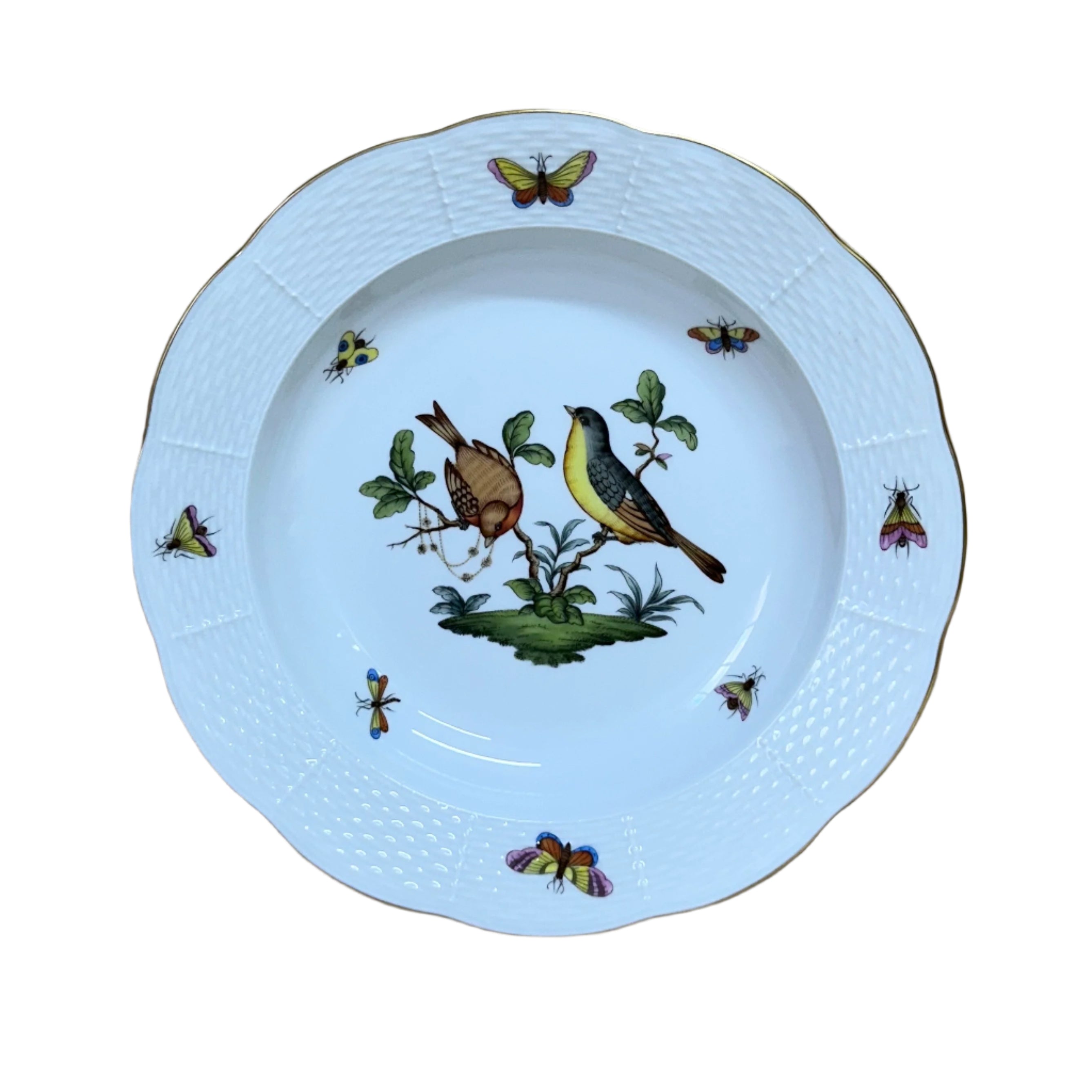 Herend Porcelain Large Rim Soup Bowl Rothschild Bird 503-0-00/R0-7