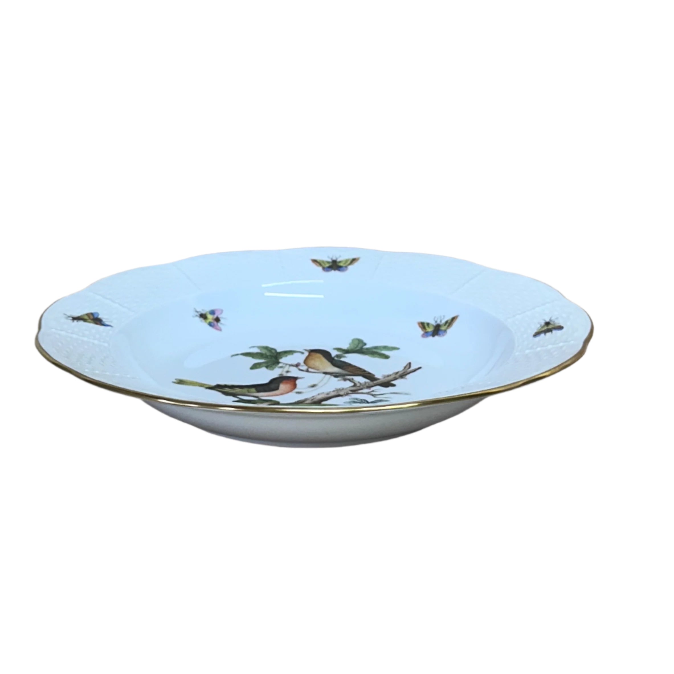 Herend Porcelain Large Rim Soup Bowl Rothschild Bird 503-0-00/R0-8