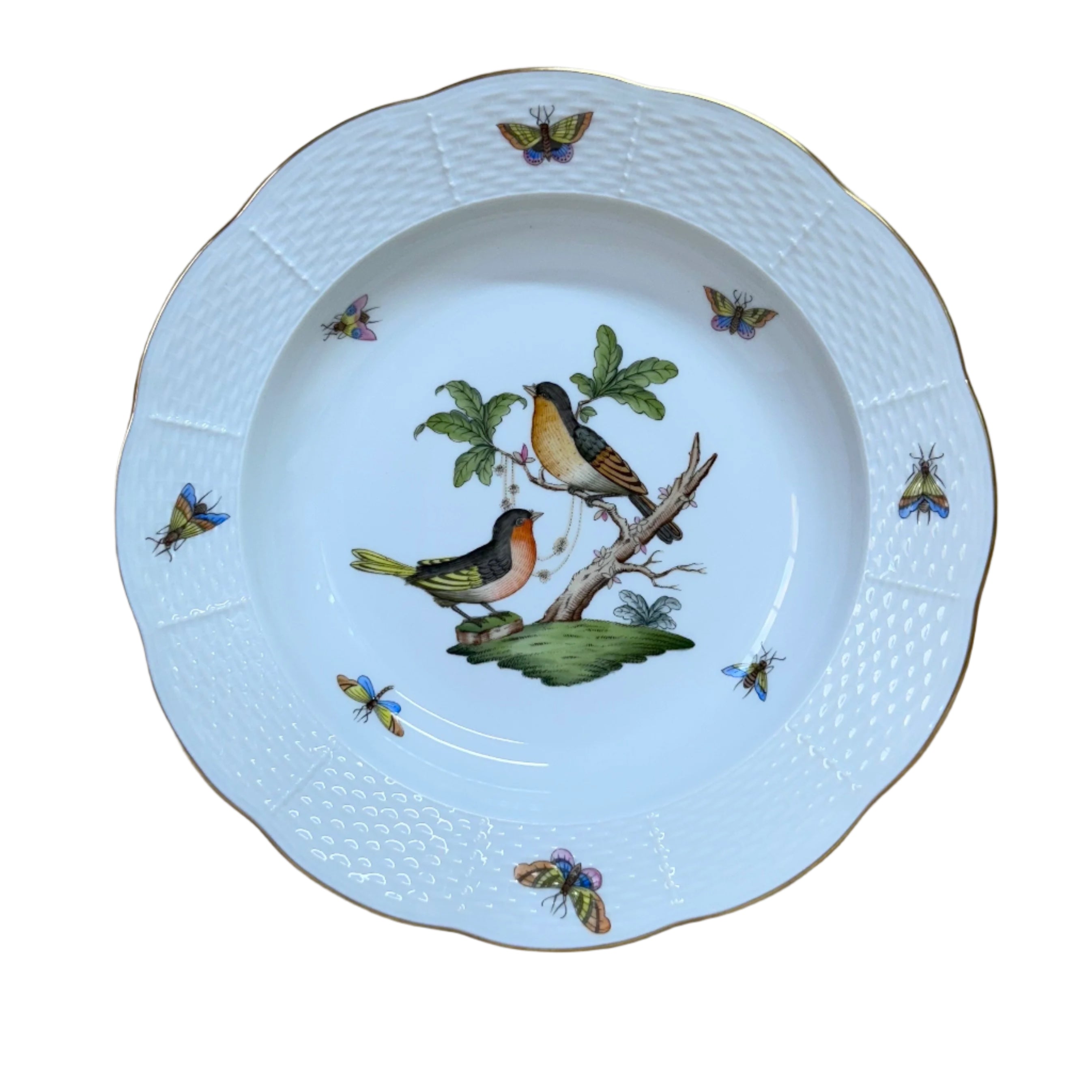 Herend Porcelain Large Rim Soup Bowl Rothschild Bird 503-0-00/R0-8