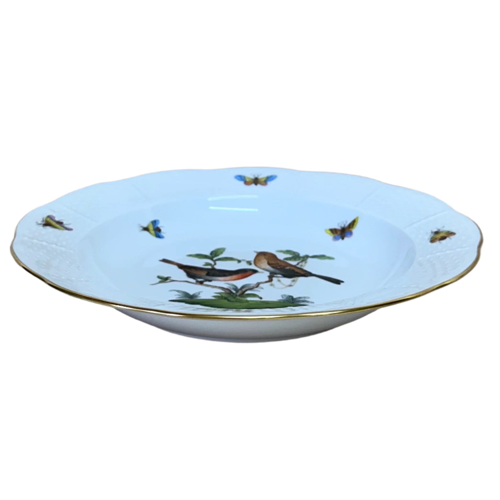Herend Porcelain Large Rim Soup Bowl Rothschild Bird 503-0-00/R0-9