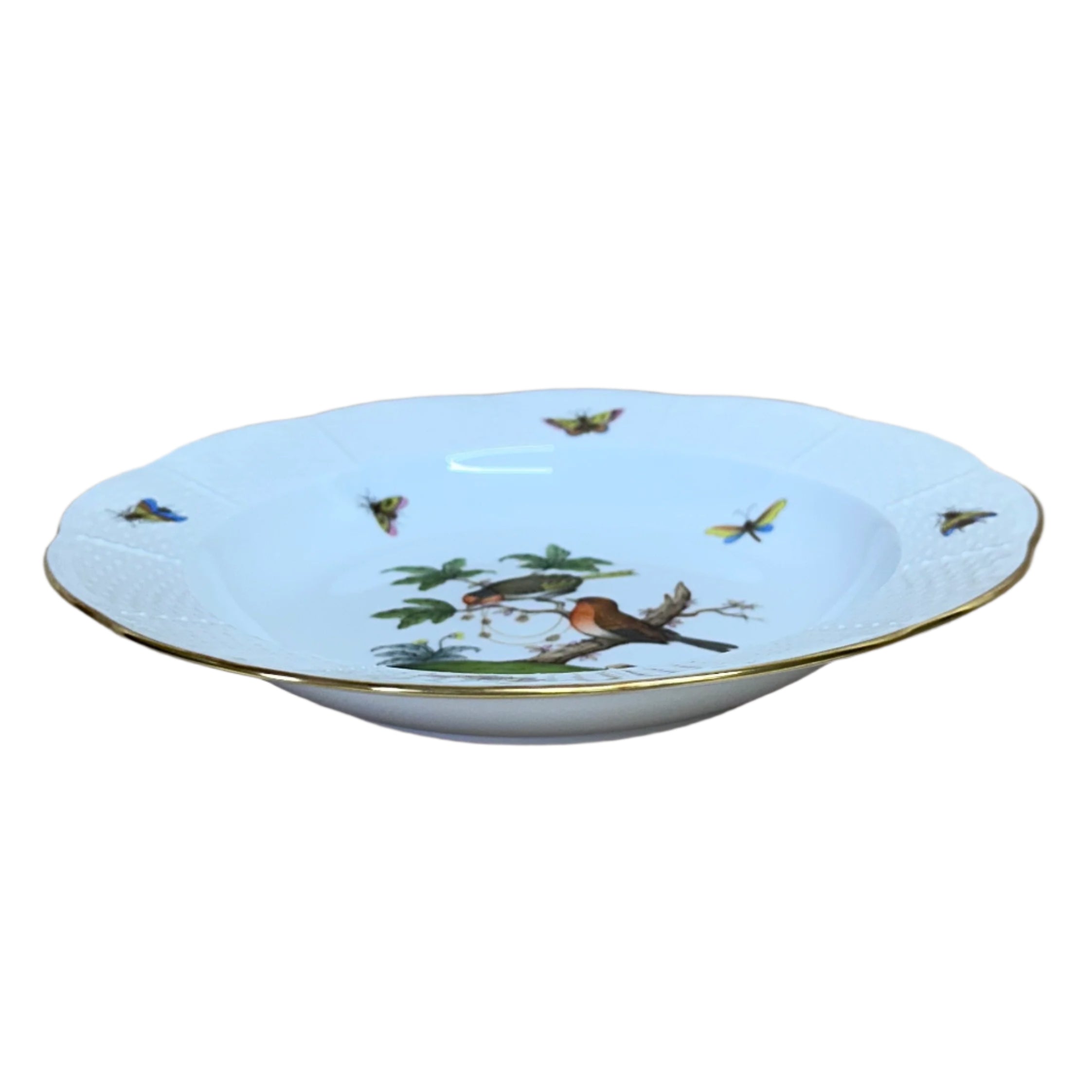 Herend Porcelain Large Rim Soup Bowl Rothschild Bird 503-0-00/R0-10