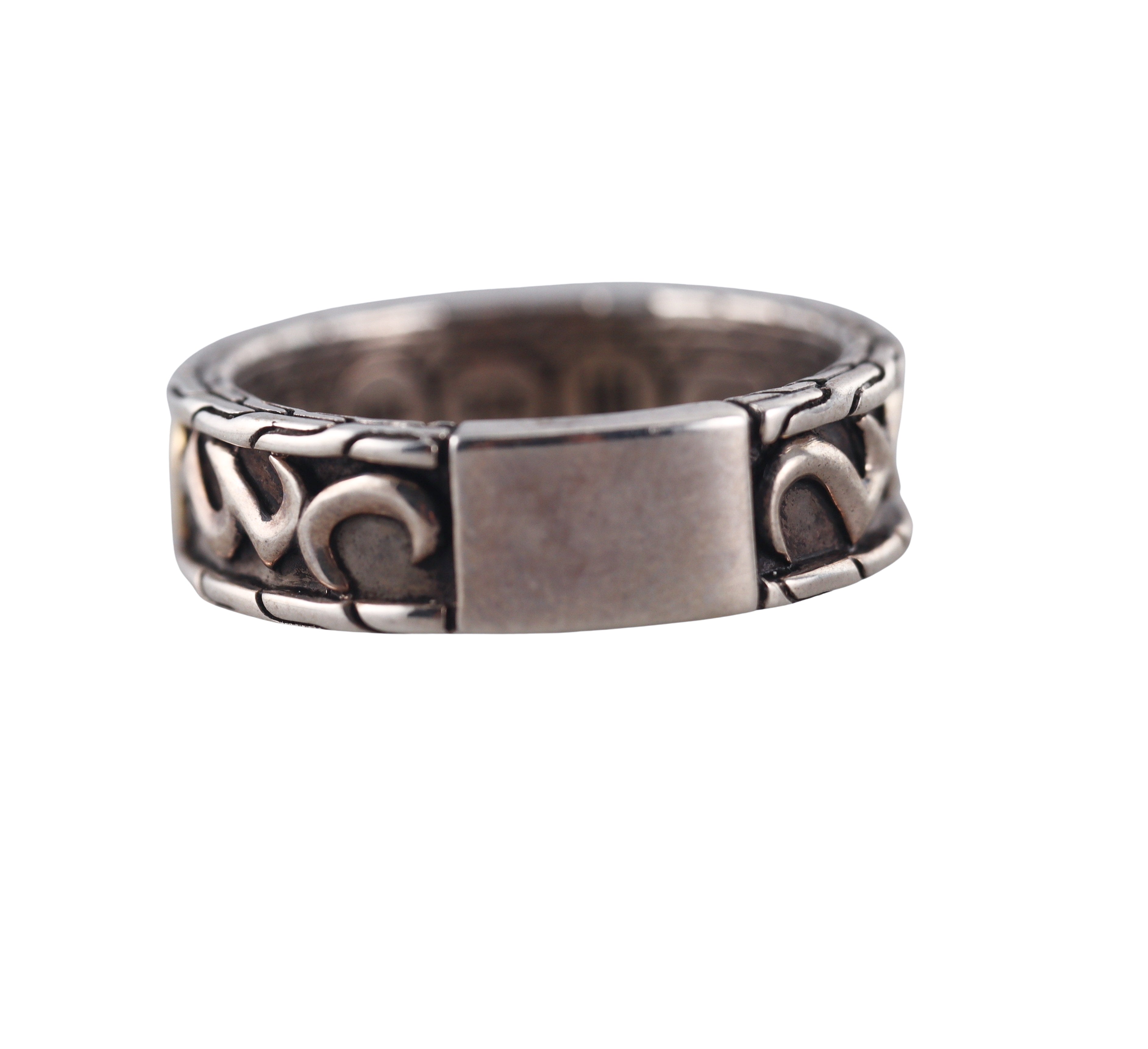 John Hardy 18k Gold Sterling Silver Classic Ring Retail $795